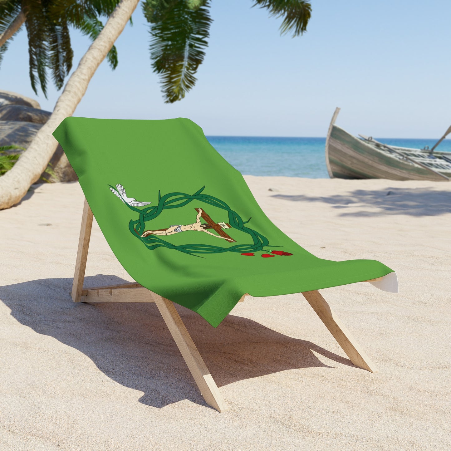 Our Shield, Green Beach Towel