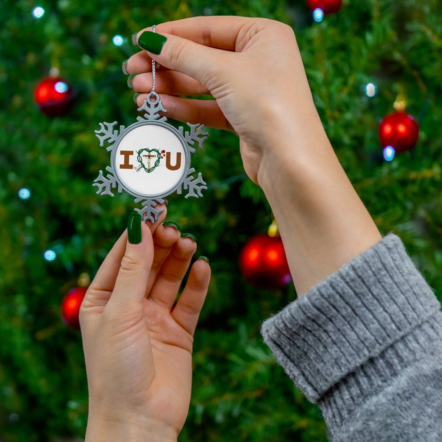 Message of Love, Pewter Snowflake Ornament