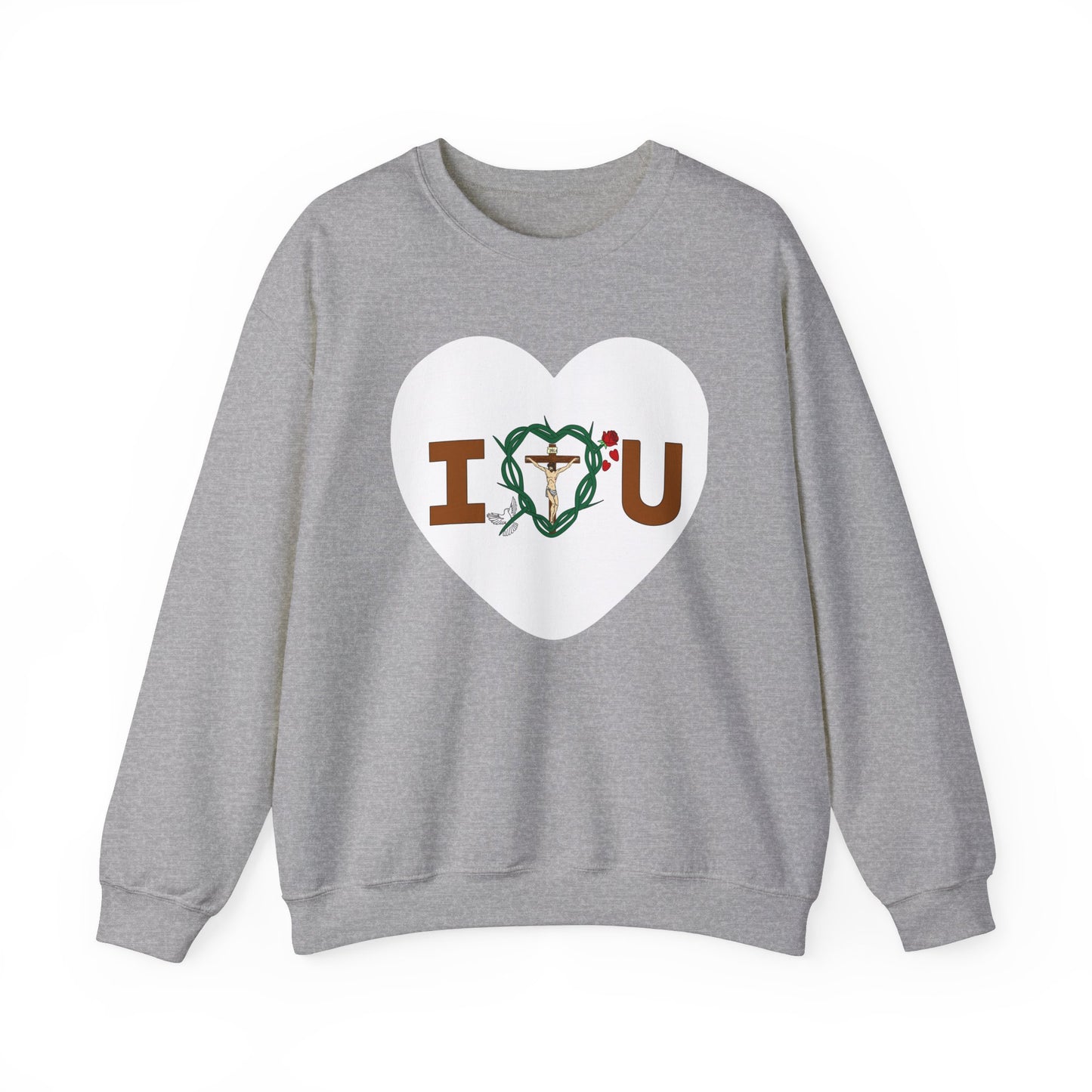 Message of Love, Adult Heart Unisex Heavy Blend™ Crewneck Sweatshirt