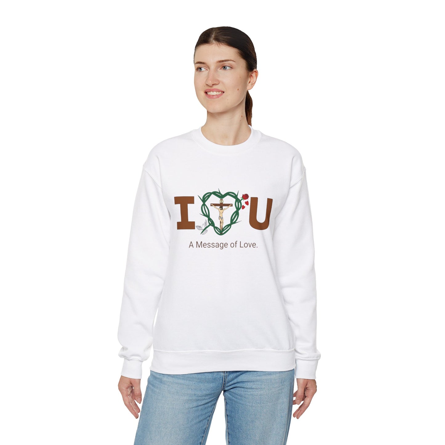 Message of Love, WBT Adult Unisex Heavy Blend™ Crewneck Sweatshirt