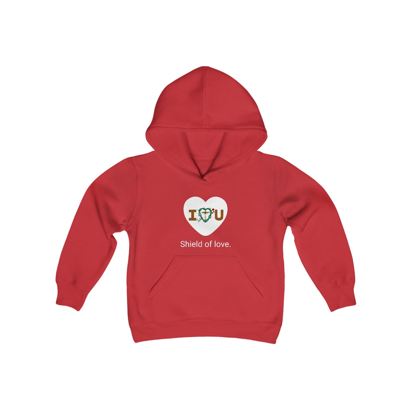 Message of Love, Heart WT Youth Hooded Sweatshirt