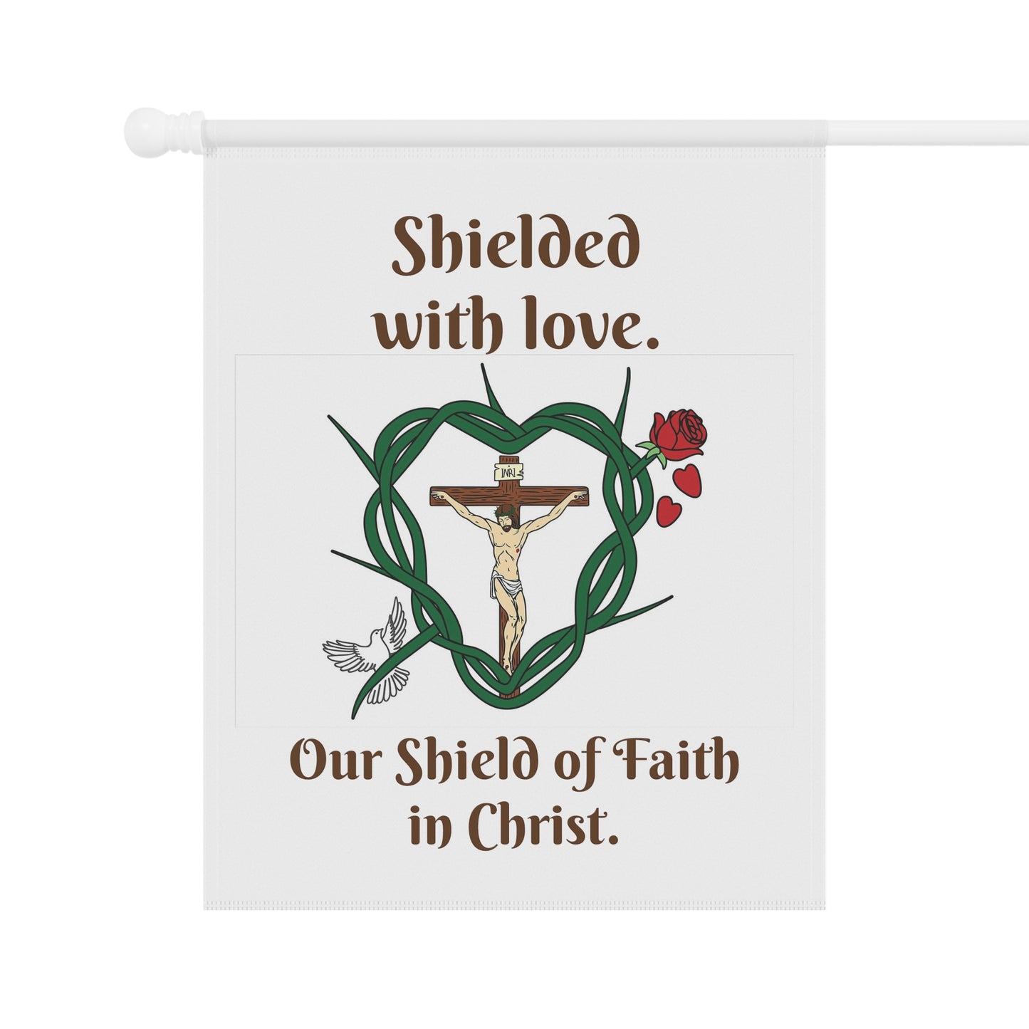 Shielded with love. Garden & House Banner