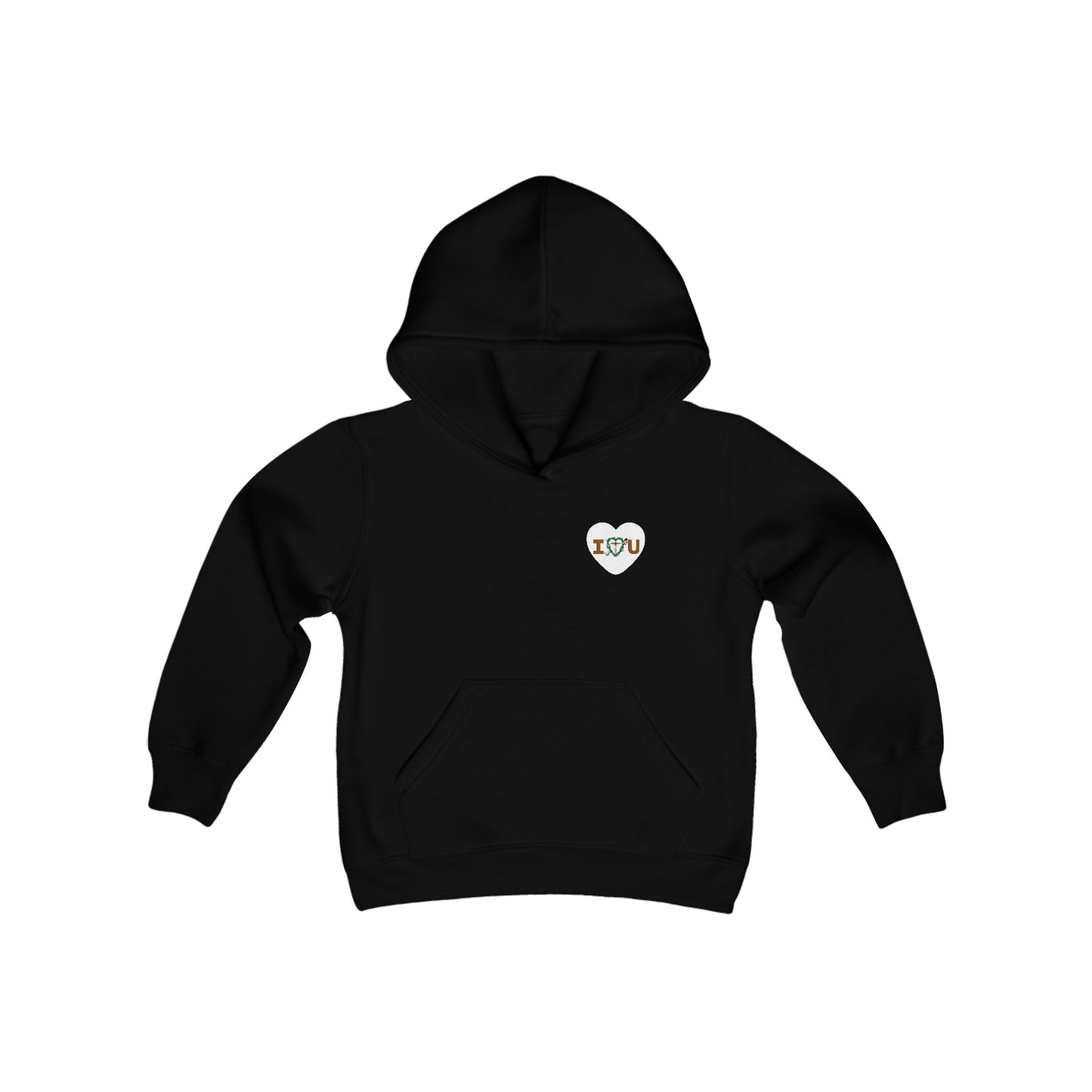 Message of Love, S Heart Youth Hooded Sweatshirt