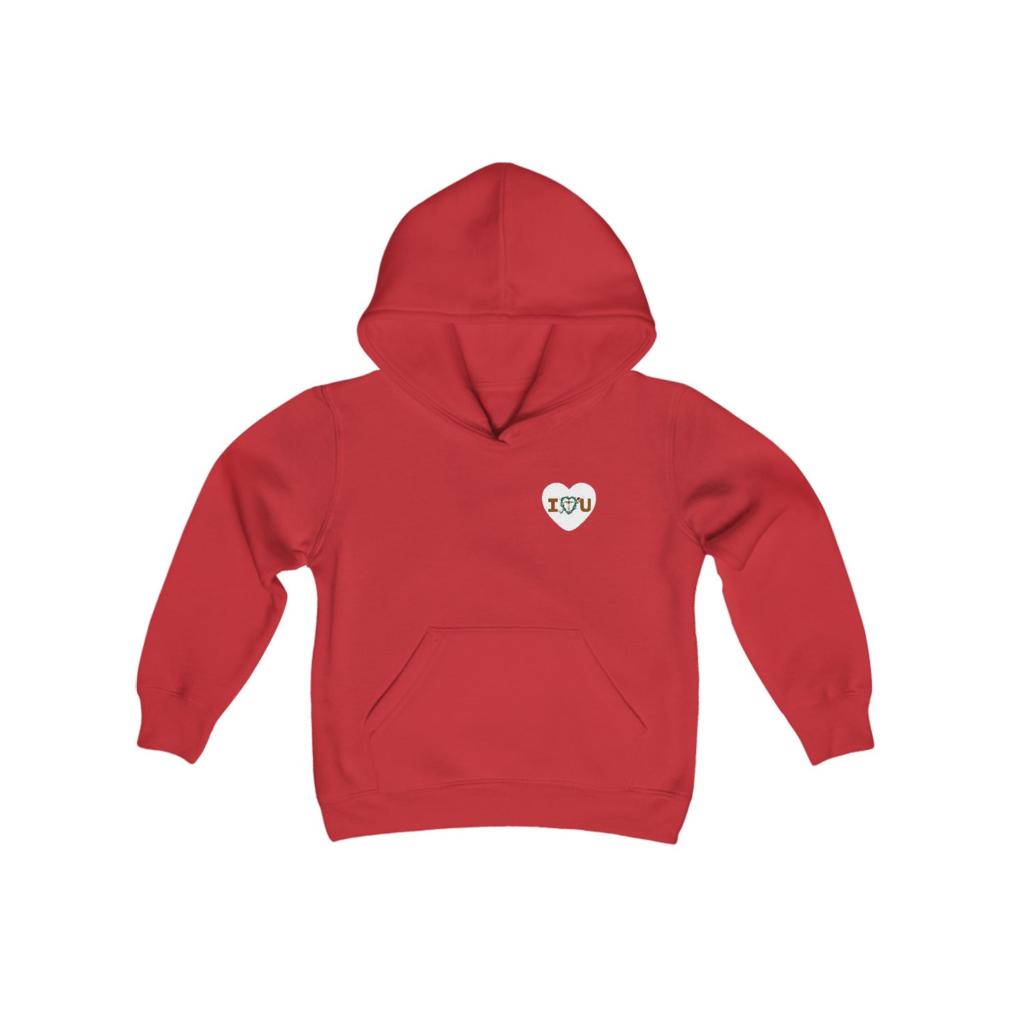 Message of Love, S Heart Youth Hooded Sweatshirt