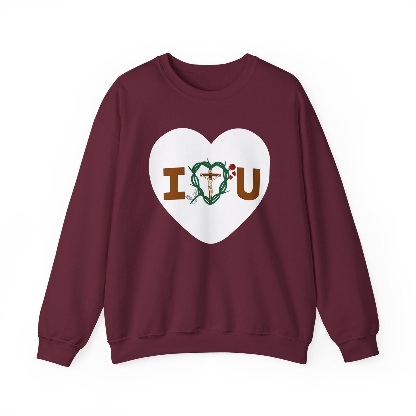 Message of Love, Adult Heart Unisex Heavy Blend™ Crewneck Sweatshirt