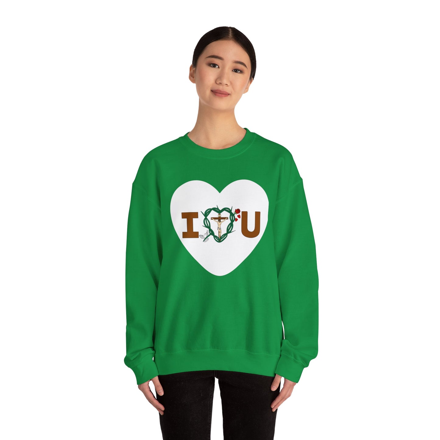 Message of Love, Adult Heart Unisex Heavy Blend™ Crewneck Sweatshirt