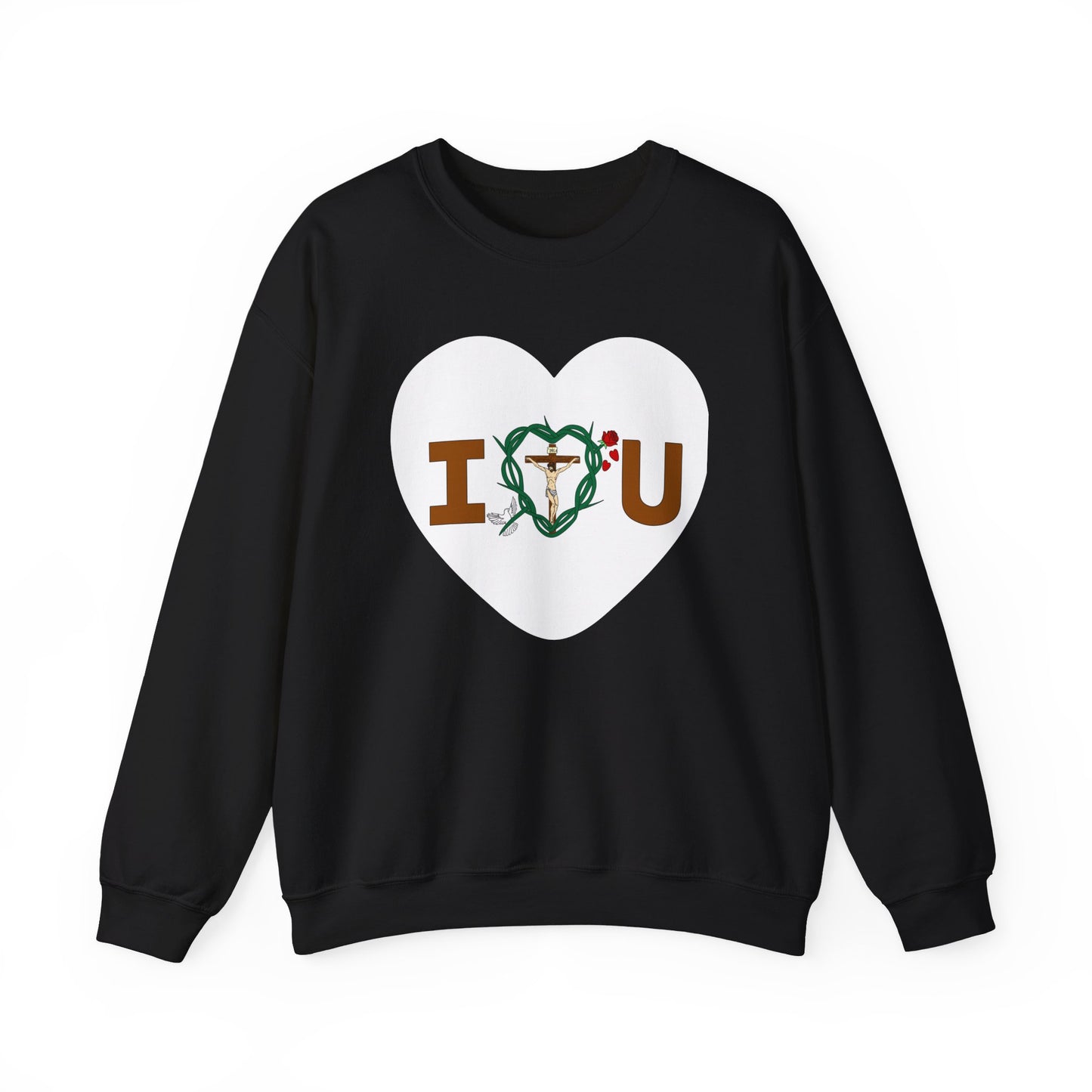 Message of Love, Adult Heart Unisex Heavy Blend™ Crewneck Sweatshirt