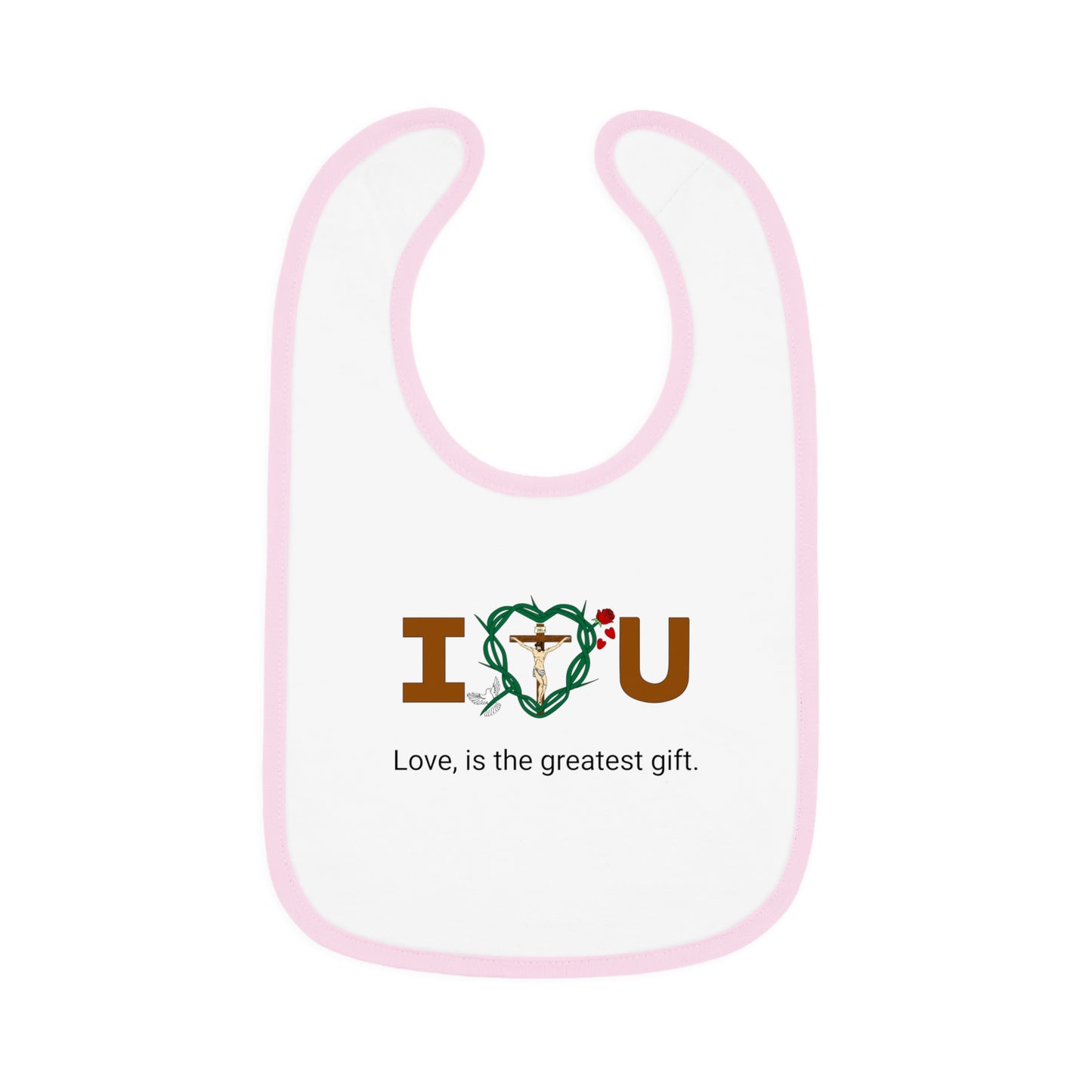 Message of Love, WT Baby Contrast Trim Jersey Bib