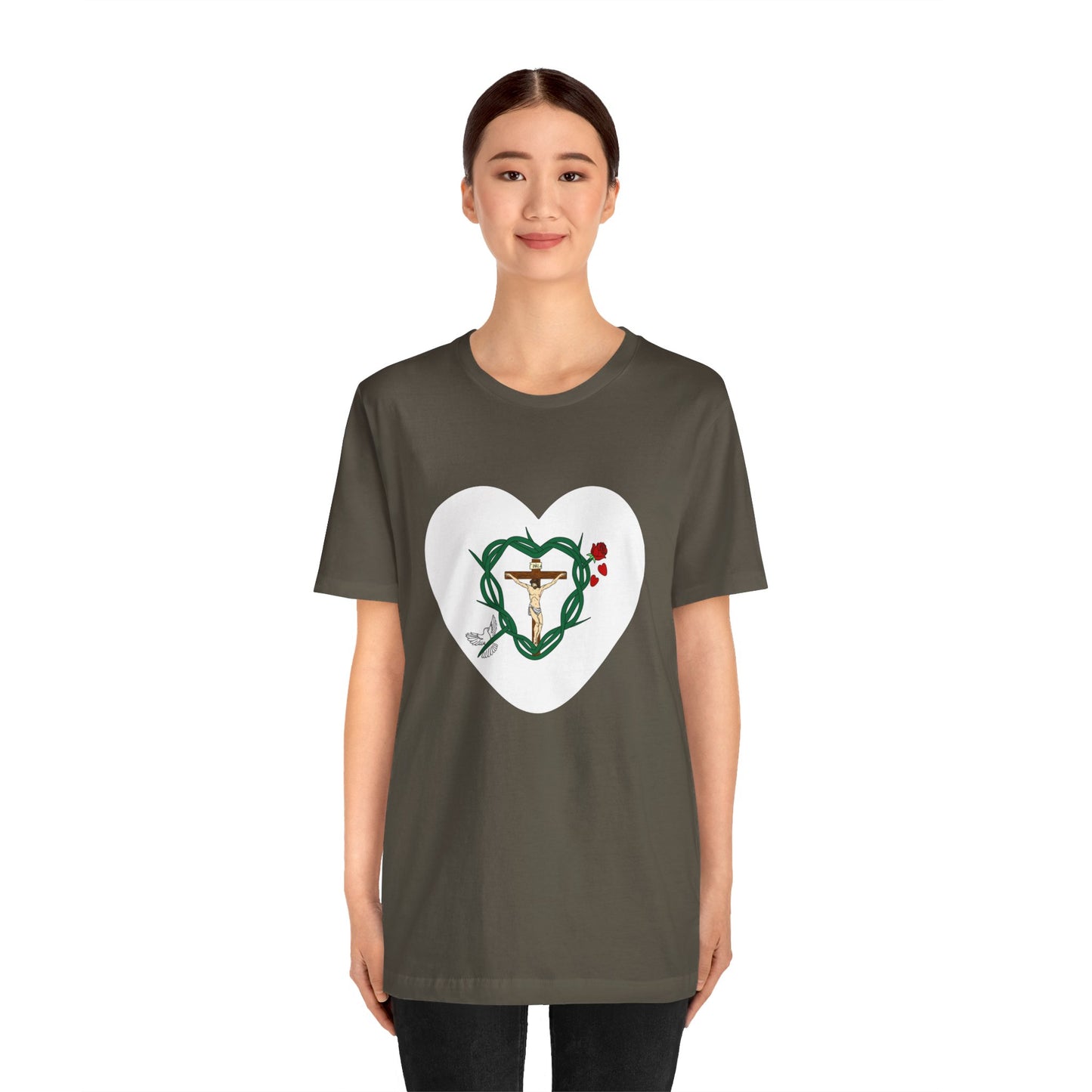 Our Shield, Adult Heart Unisex Jersey Short Sleeve Tee