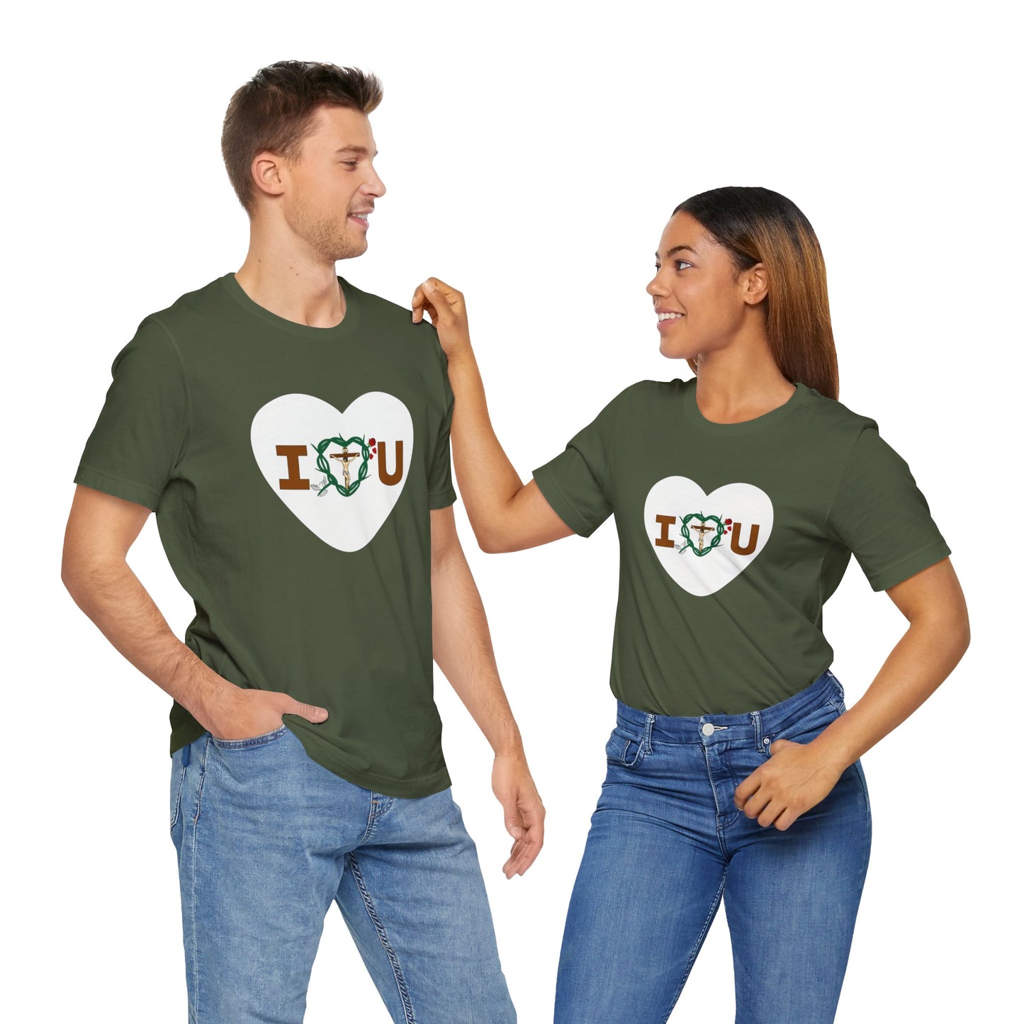 Message of Love, Adult Heart Unisex Jersey Short Sleeve Tee