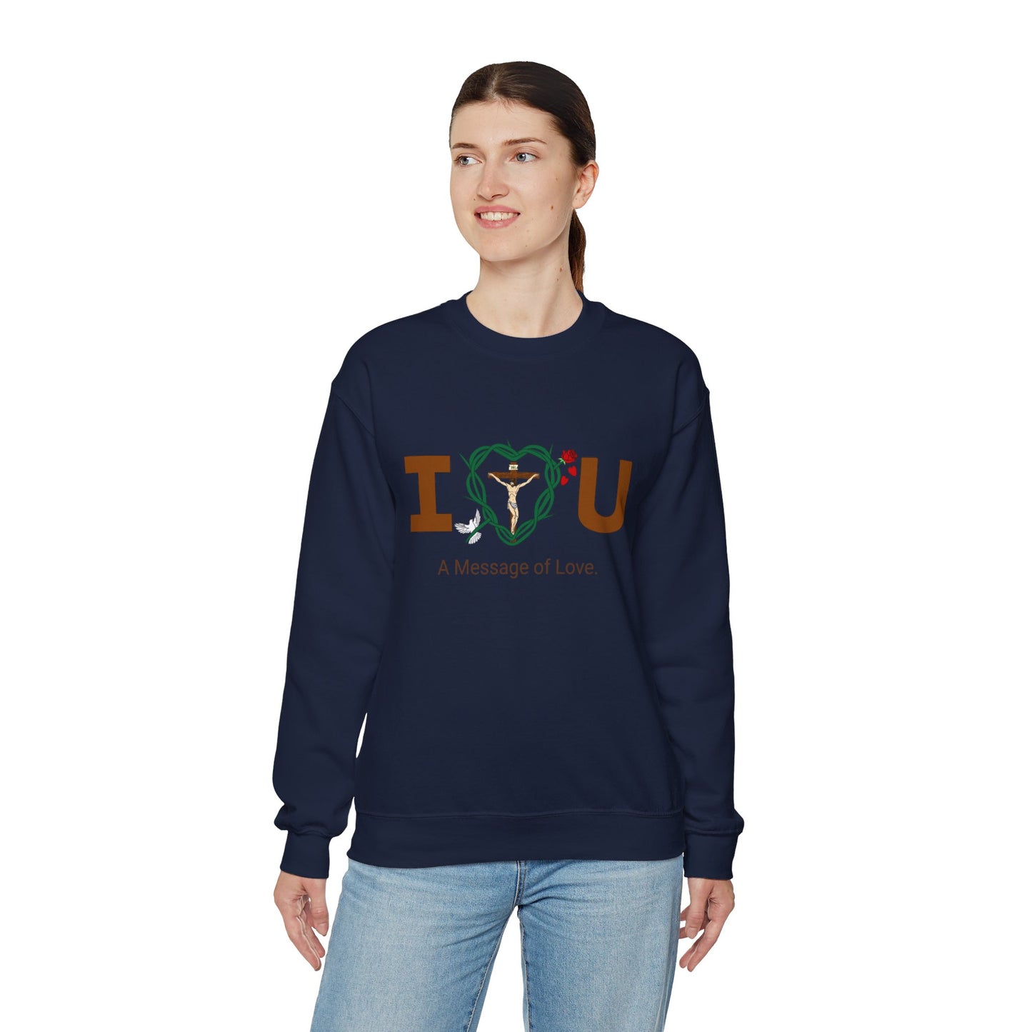 Message of Love, WBT Adult Unisex Heavy Blend™ Crewneck Sweatshirt