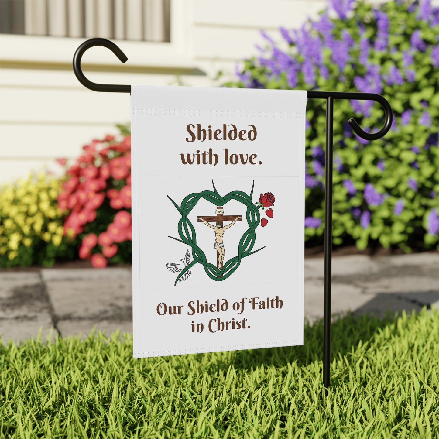 Shielded with love. Garden & House Banner