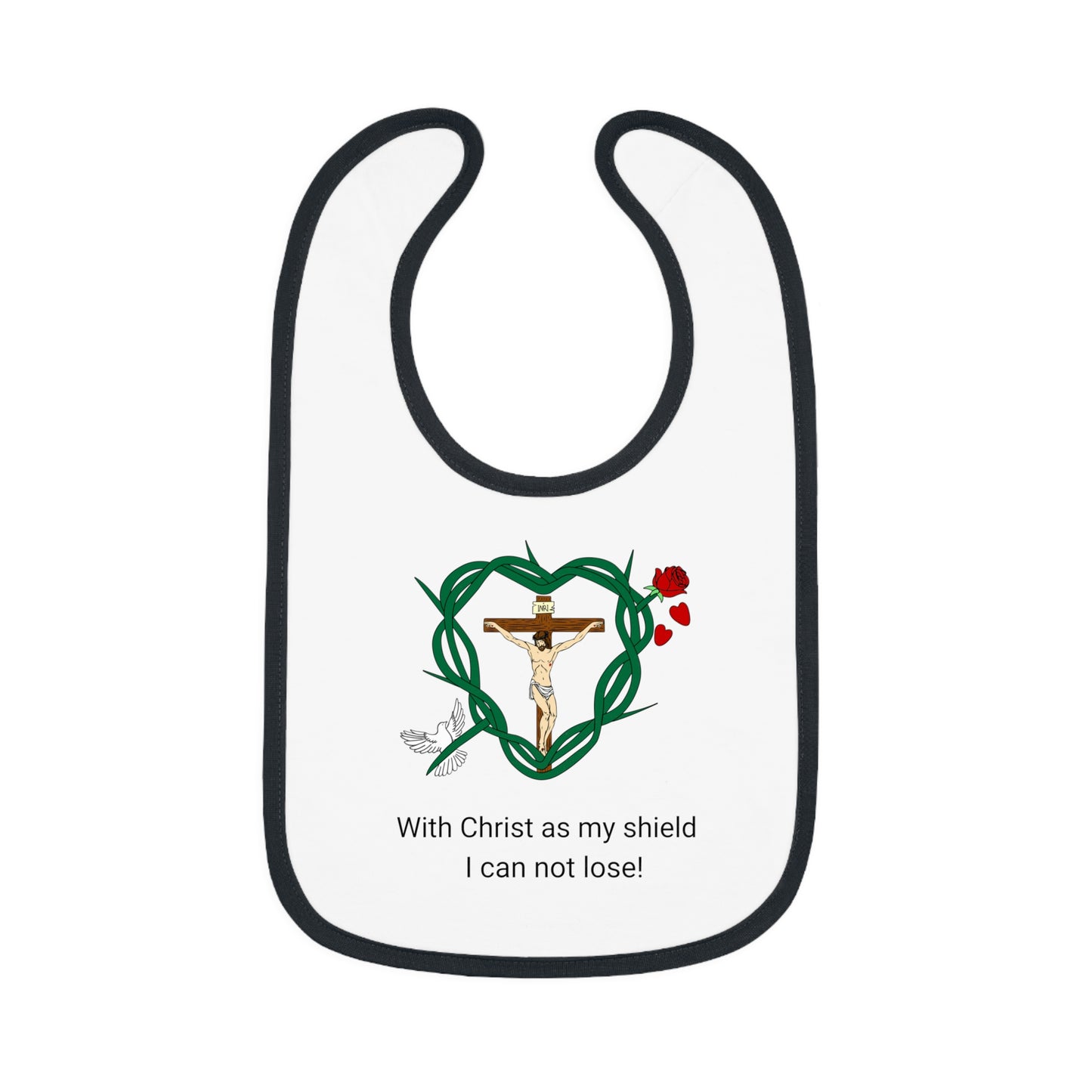 Our Shield, WT Baby Contrast Trim Jersey Bib