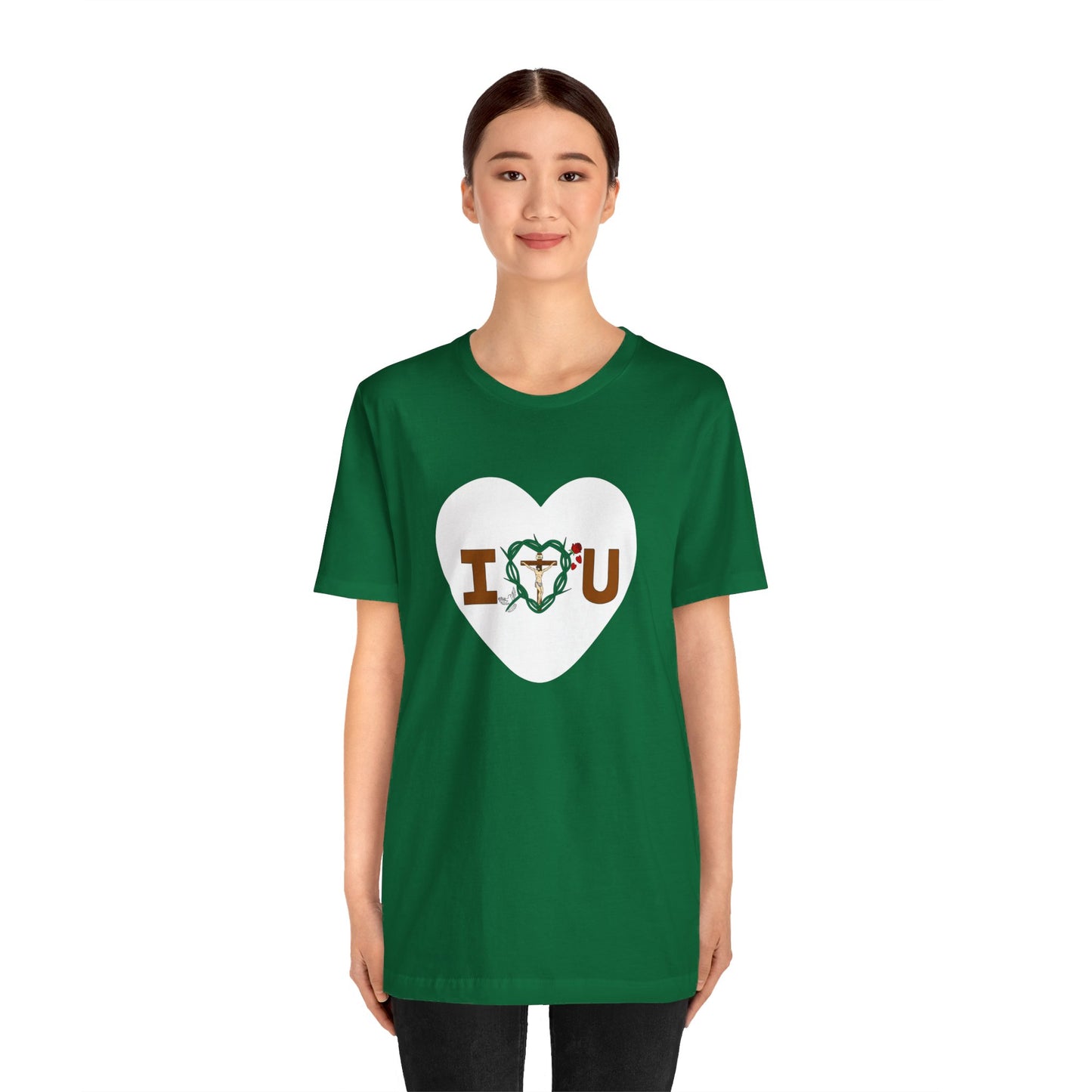 Message of Love, Adult Heart Unisex Jersey Short Sleeve Tee