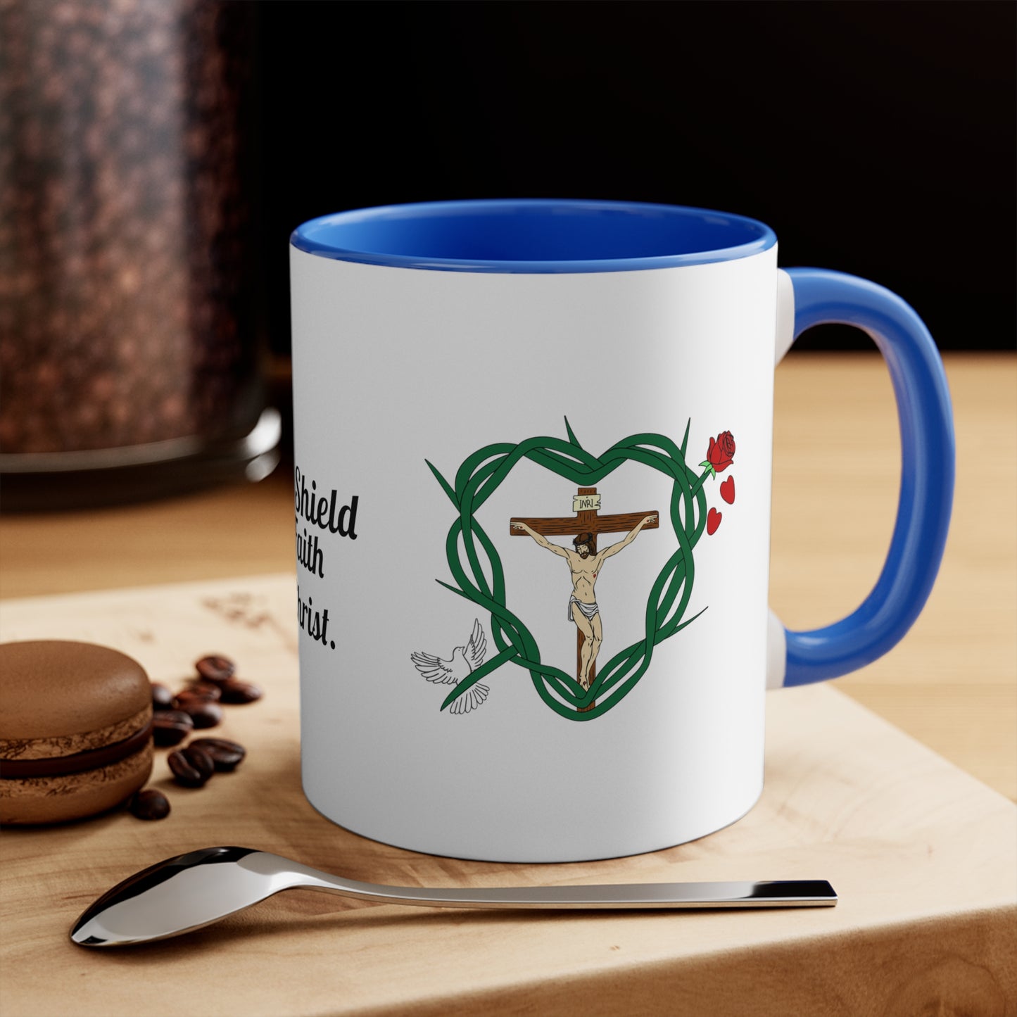 Our Shield WT, Two-Tone 11oz Accent Mug