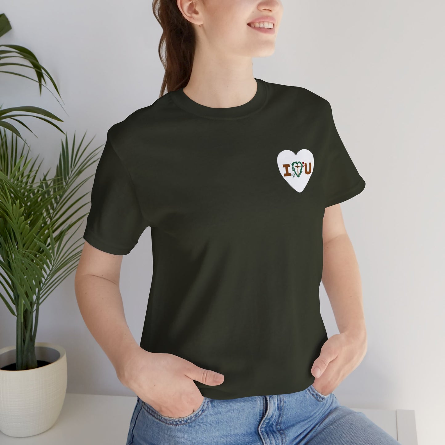 Message of Love, Adult S Heart Unisex Jersey Short Sleeve Tee