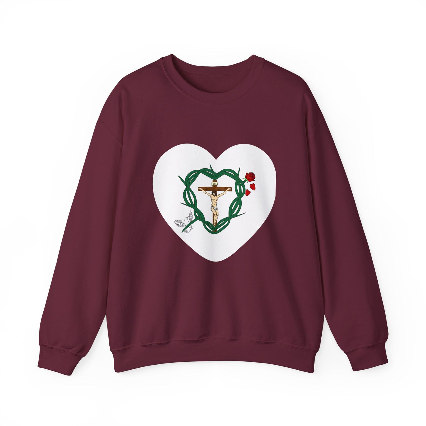 Our Shield, Adult Heart Unisex Heavy Blend™ Crewneck Sweatshirt