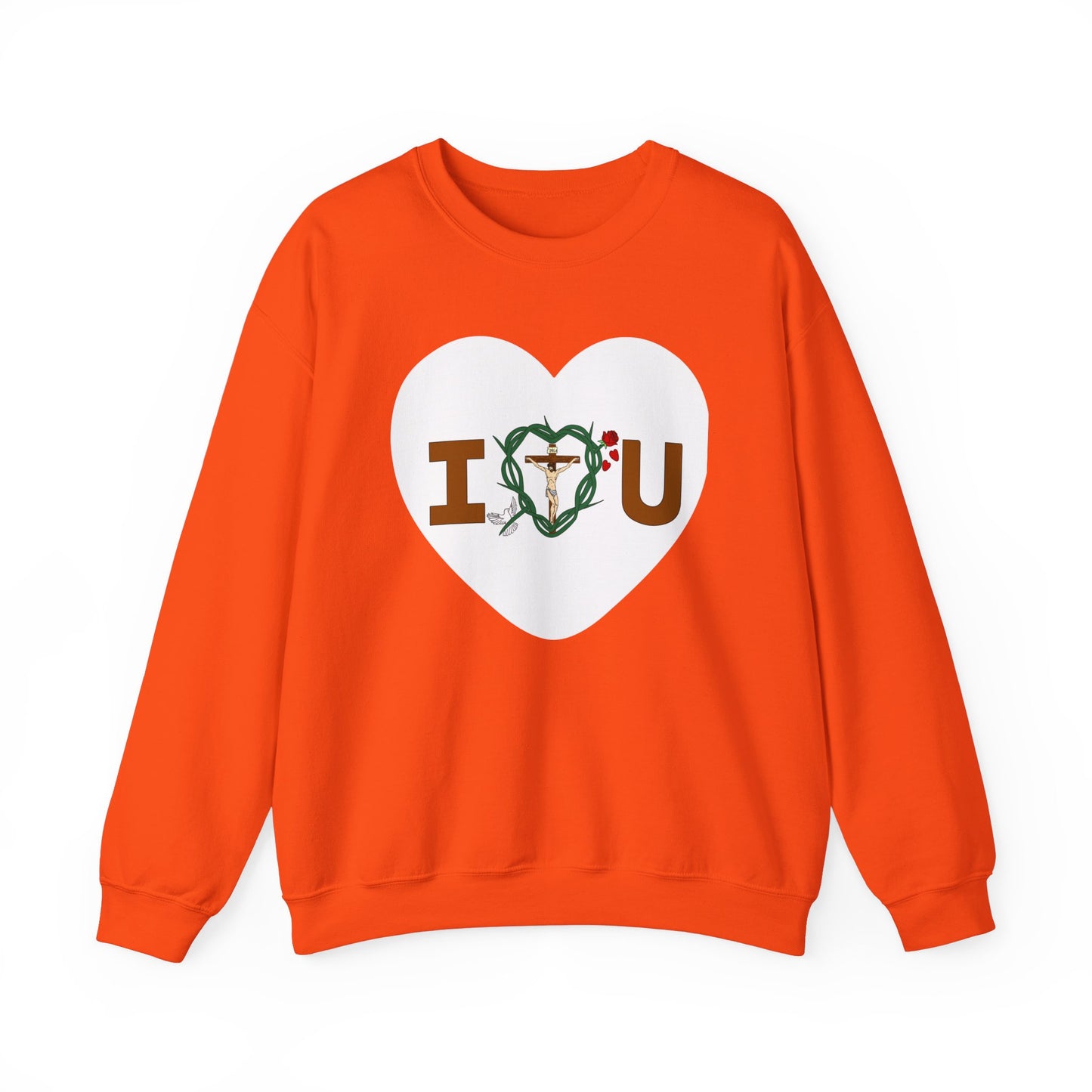 Message of Love, Adult Heart Unisex Heavy Blend™ Crewneck Sweatshirt