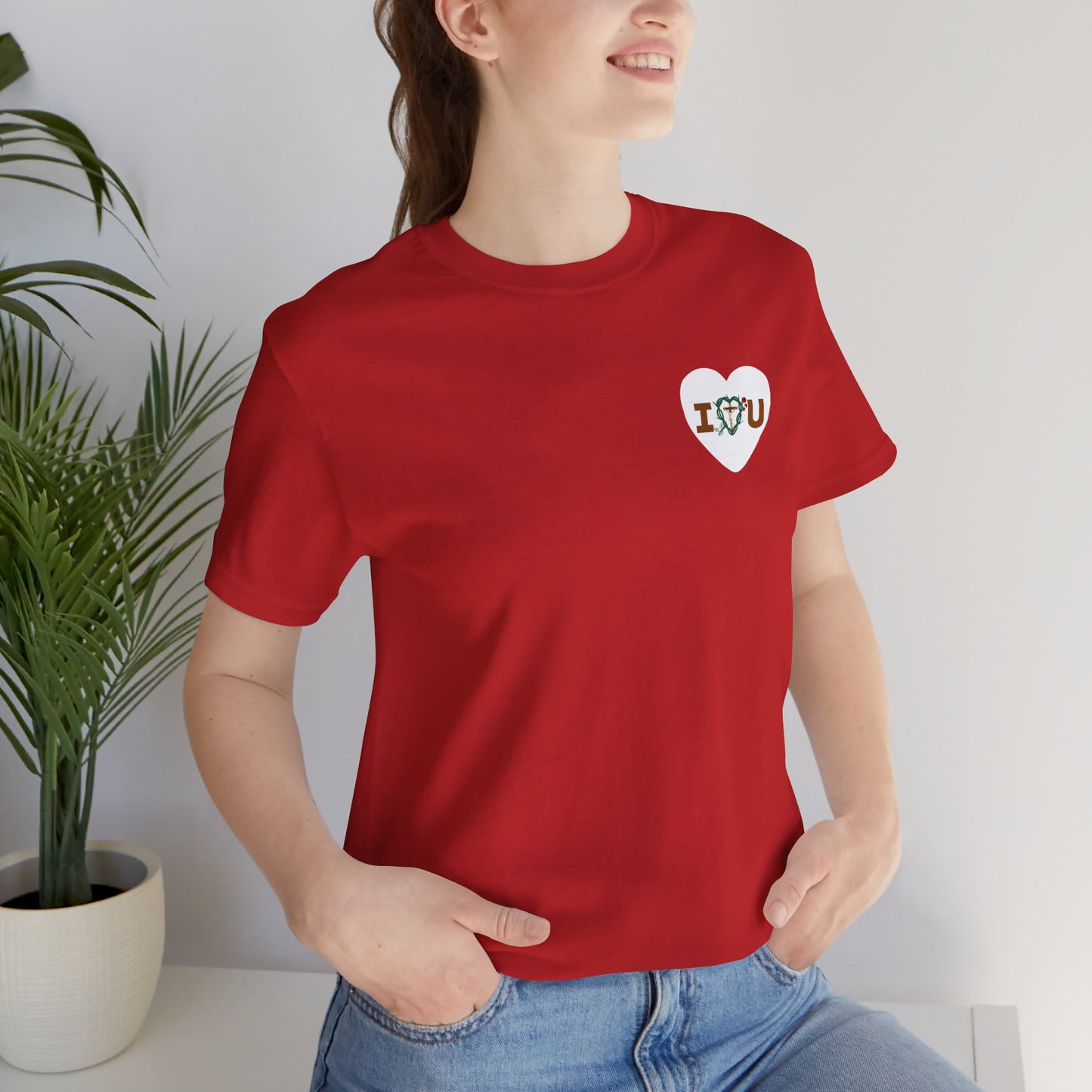 Message of Love, Adult S Heart Unisex Jersey Short Sleeve Tee