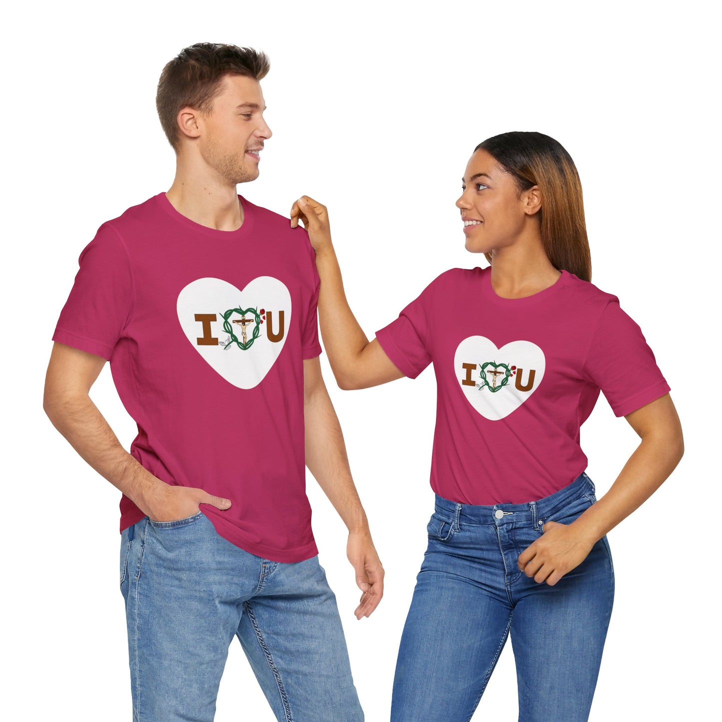 Message of Love, Adult Heart Unisex Jersey Short Sleeve Tee