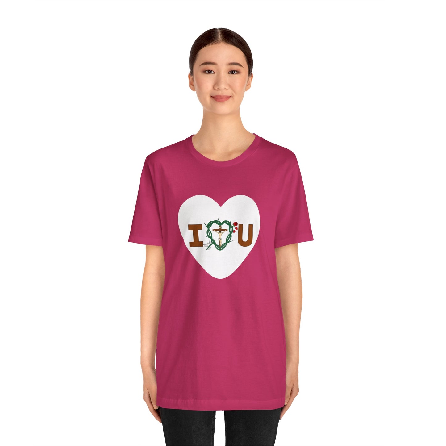 Message of Love, Adult Heart Unisex Jersey Short Sleeve Tee