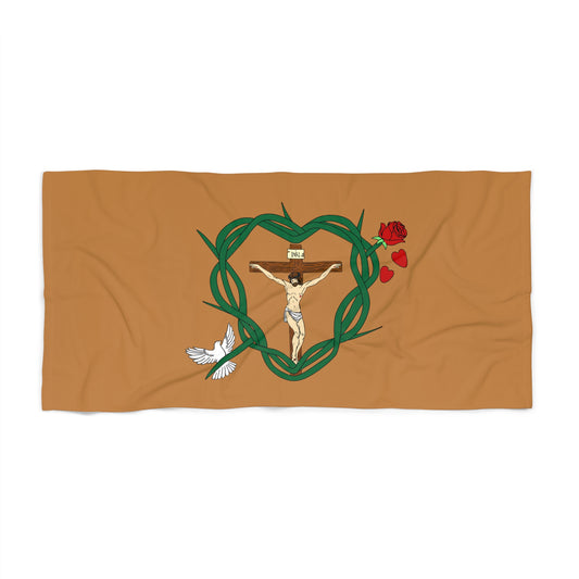 Our Shield, Light Brown Beach Towel