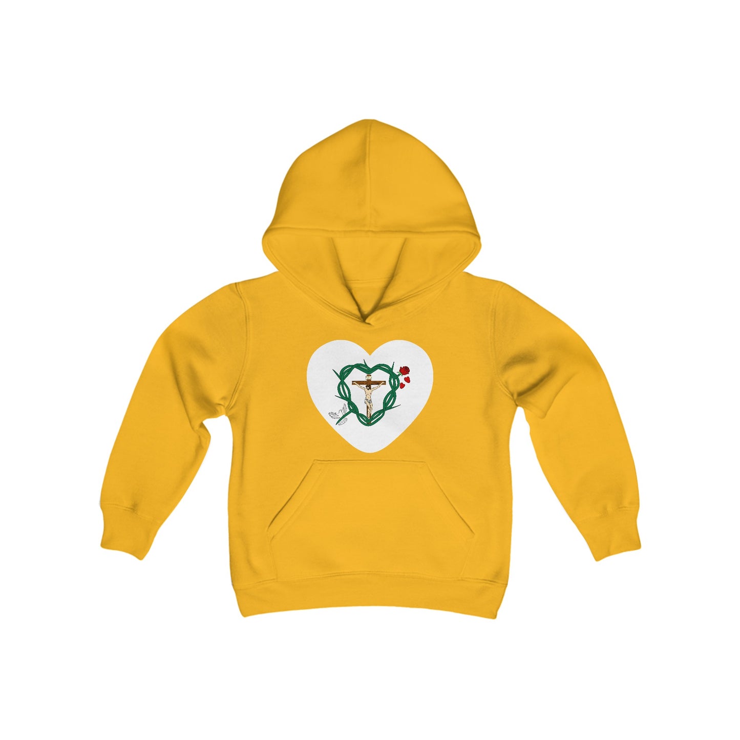 Our Shield Heart, Youth Heavy Blend Hooded Sweatshirt