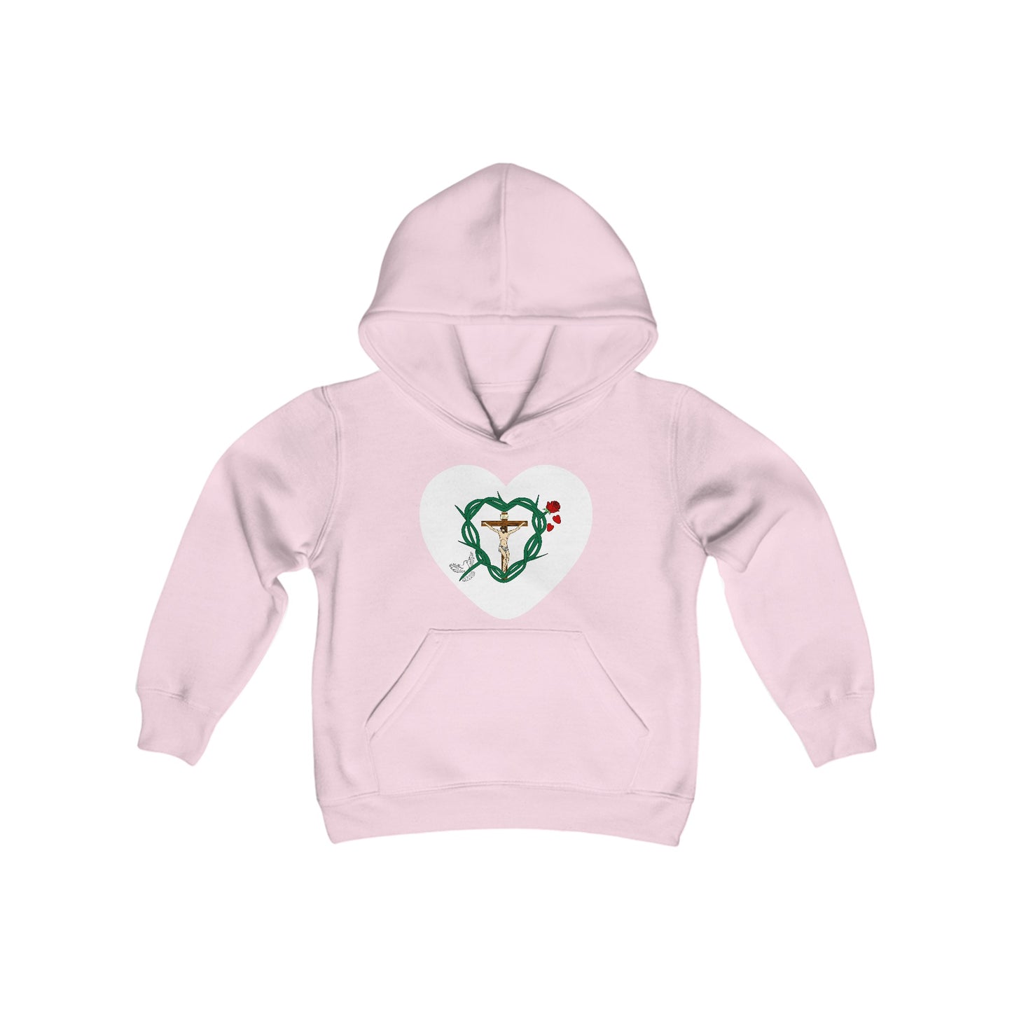 Our Shield Heart, Youth Heavy Blend Hooded Sweatshirt