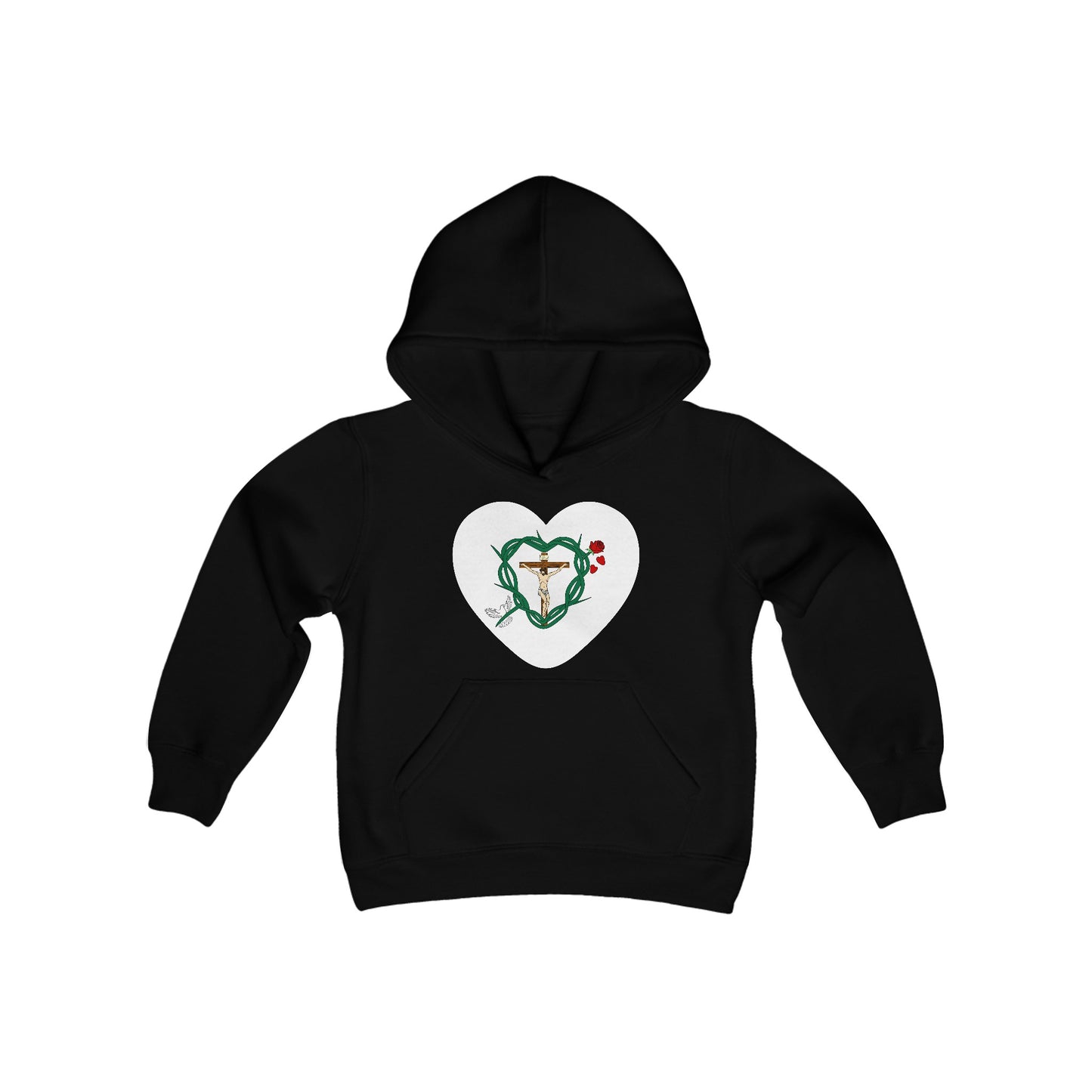 Our Shield Heart, Youth Heavy Blend Hooded Sweatshirt