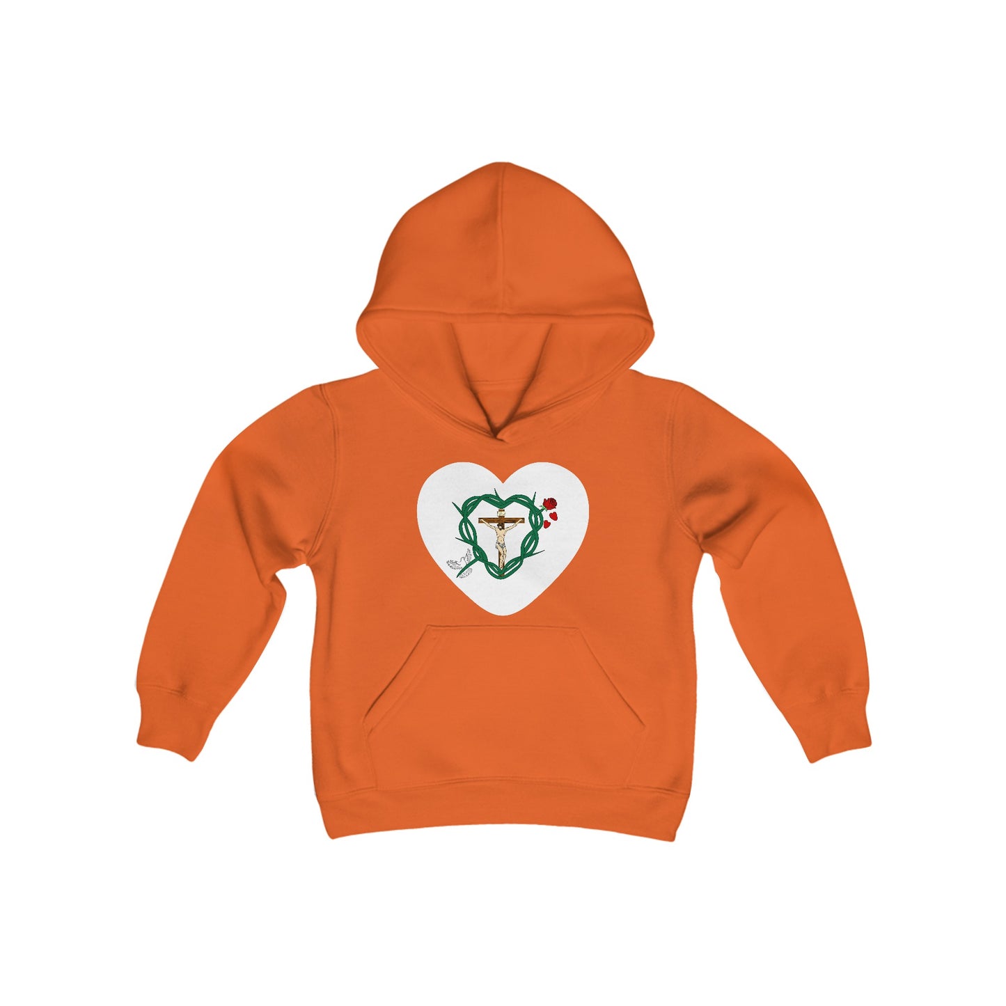 Our Shield Heart, Youth Heavy Blend Hooded Sweatshirt