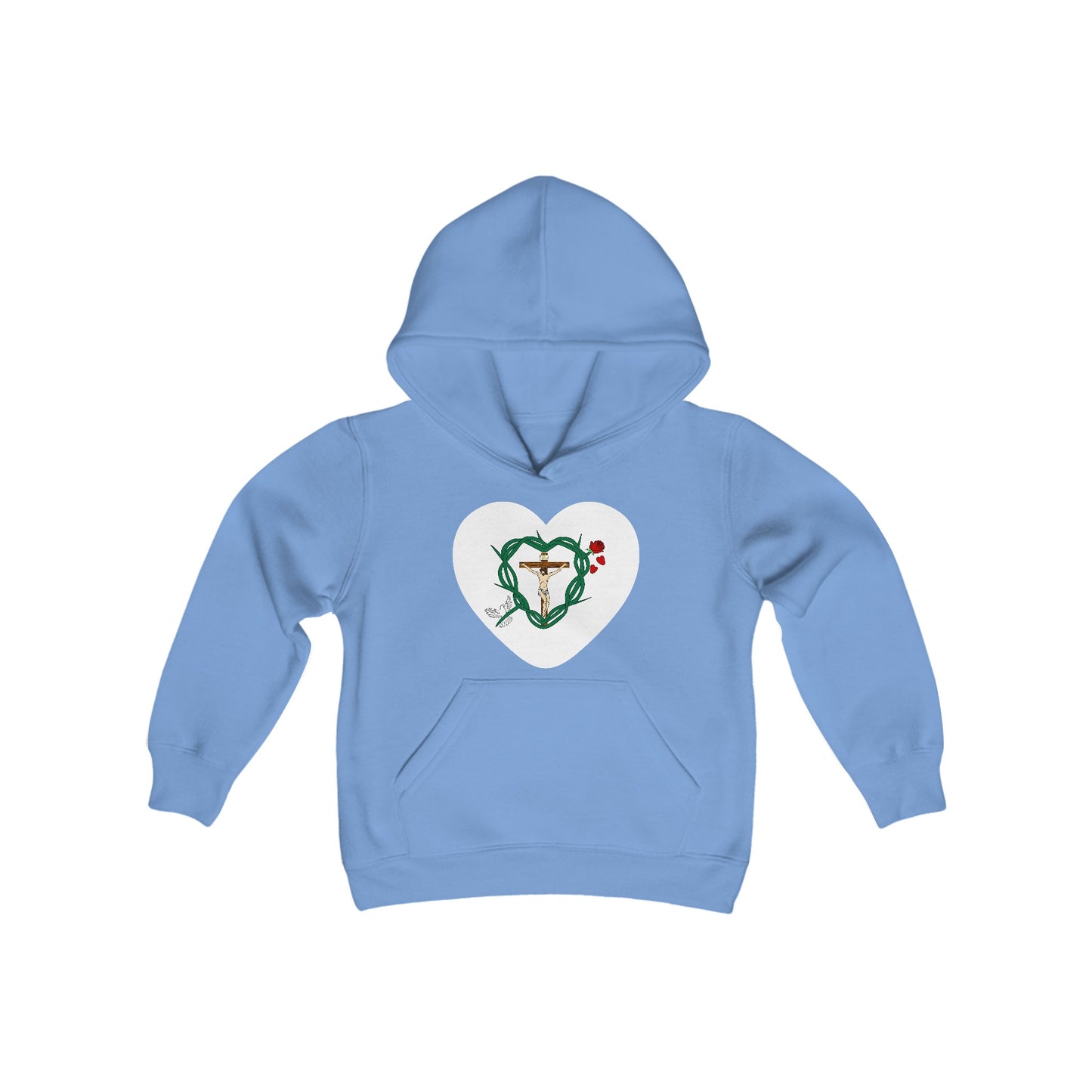 Our Shield Heart, Youth Heavy Blend Hooded Sweatshirt