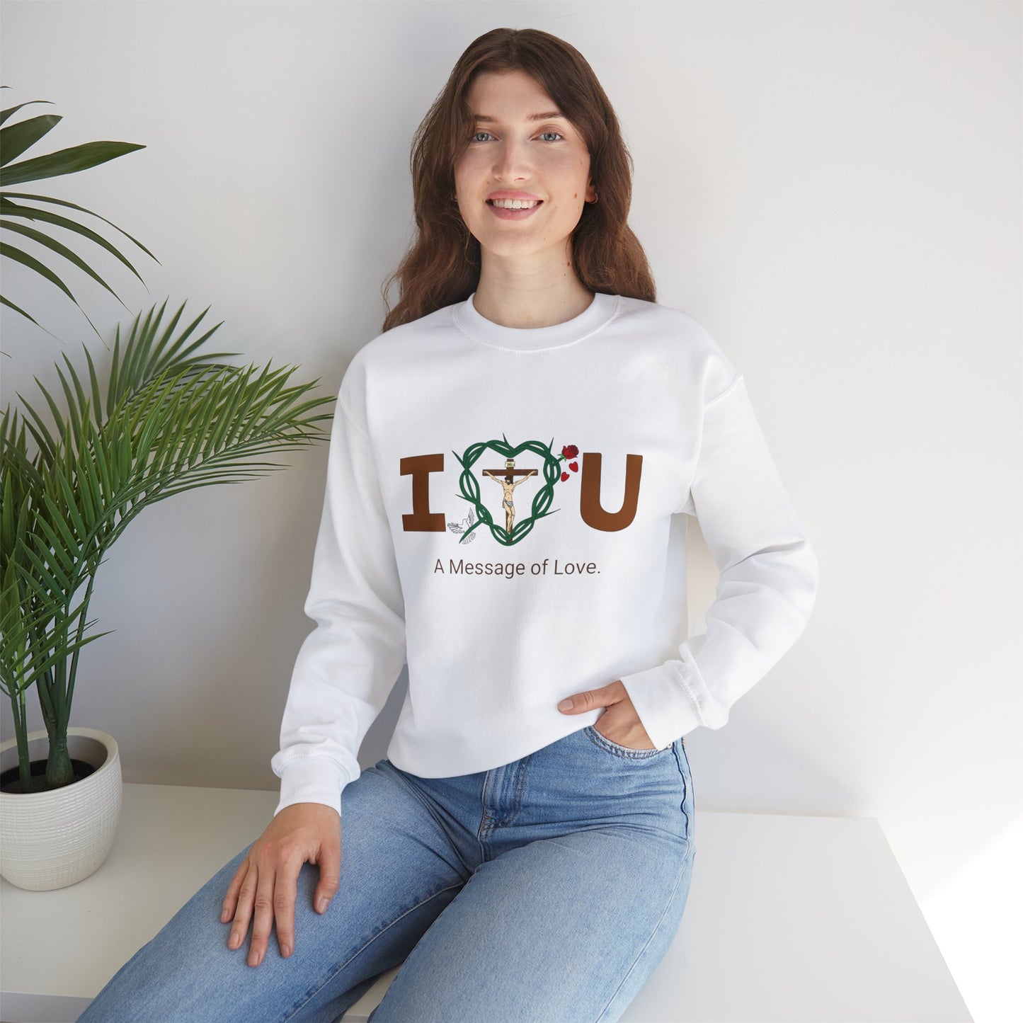 Message of Love, WBT Adult Unisex Heavy Blend™ Crewneck Sweatshirt