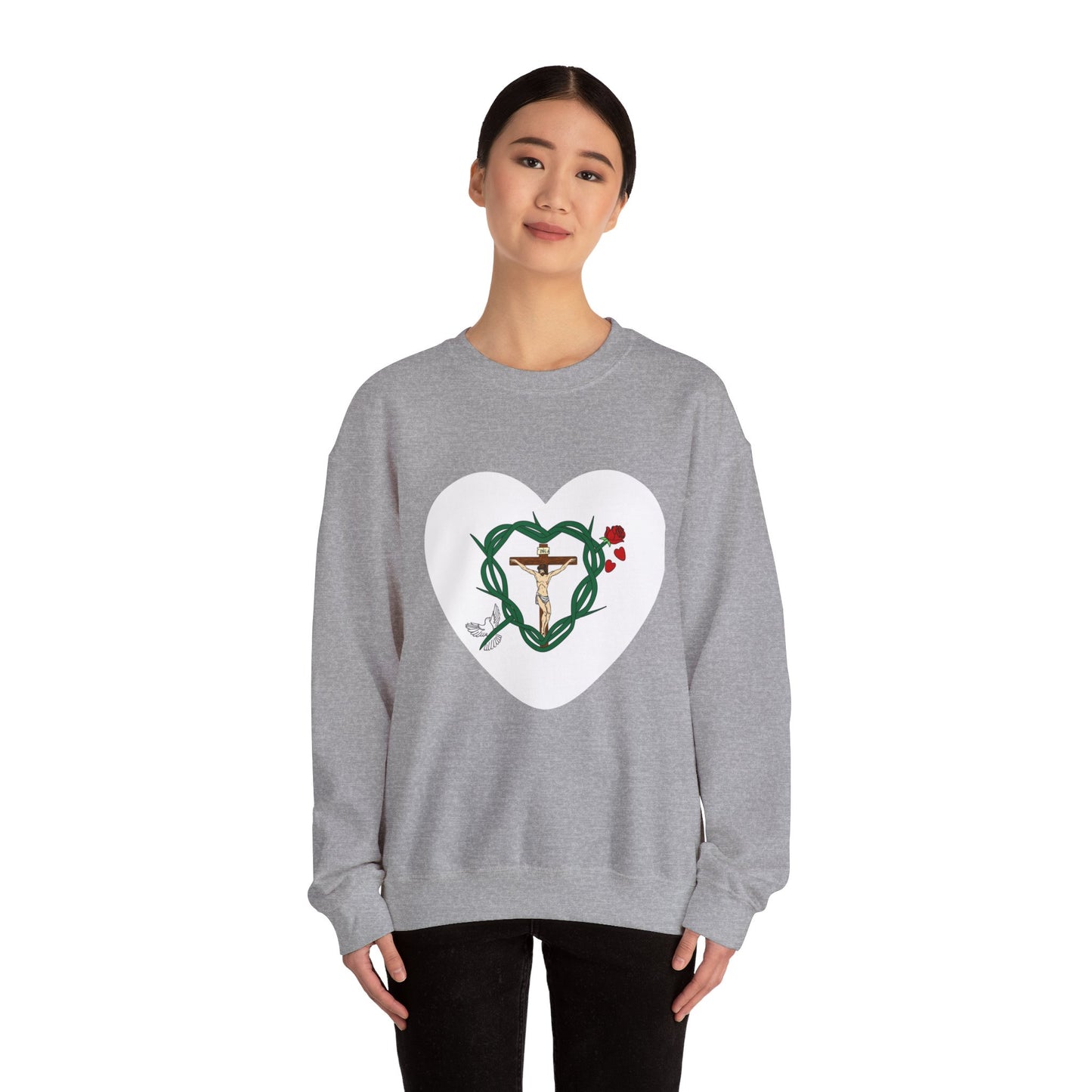 Our Shield, Adult Heart Unisex Heavy Blend™ Crewneck Sweatshirt