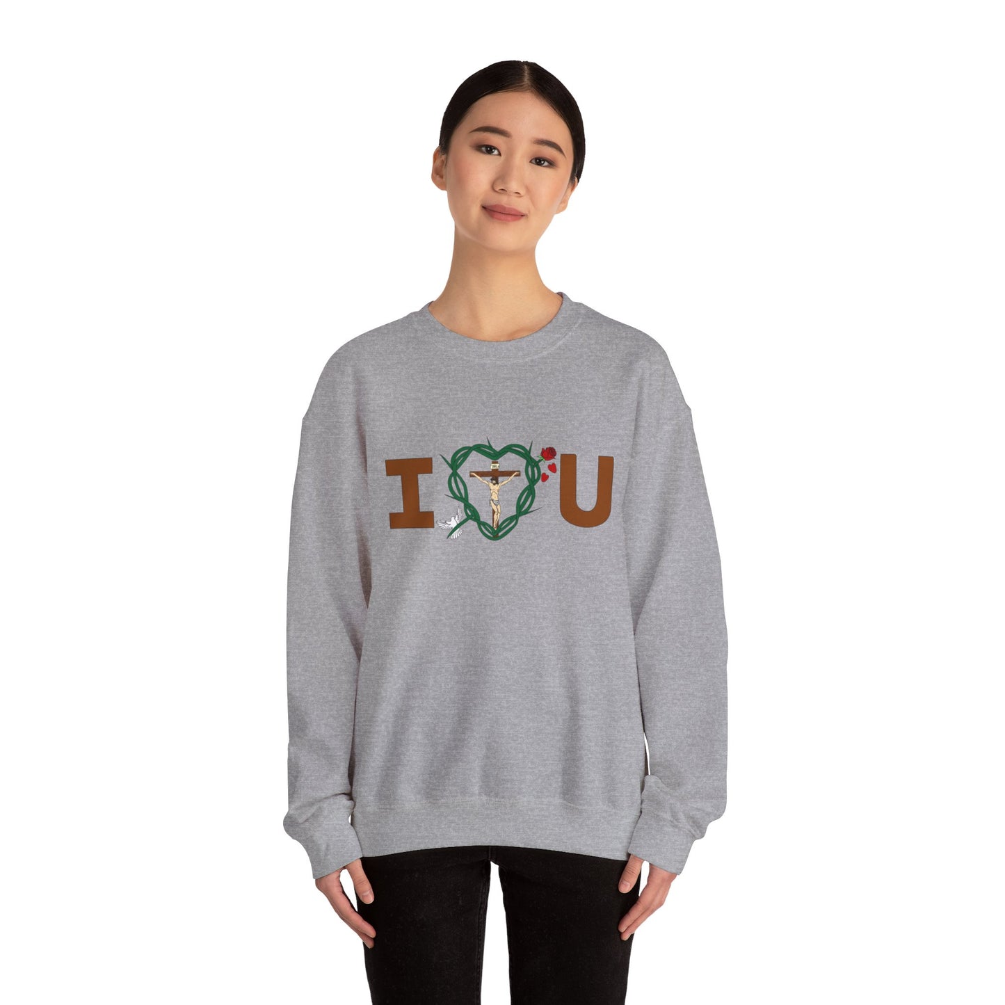 Message of Love, Adult Unisex Heavy Blend™ Crewneck Sweatshirt