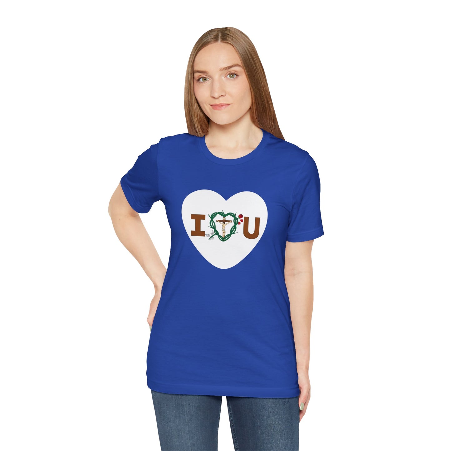 Message of Love, Adult Heart Unisex Jersey Short Sleeve Tee