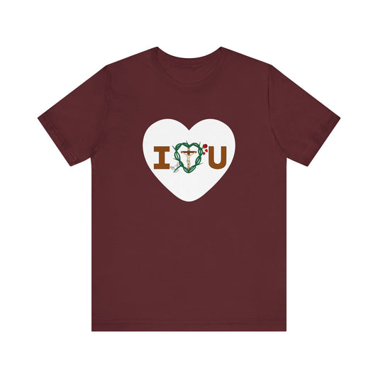 Message of Love, Adult Heart Unisex Jersey Short Sleeve Tee