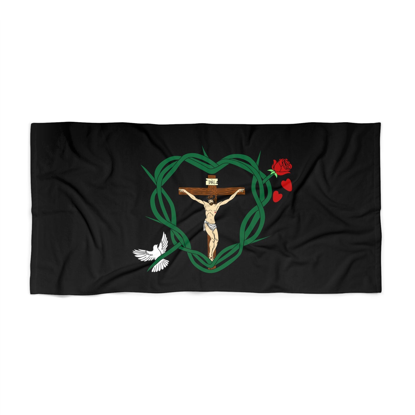 Our Shield, Black Beach Towel