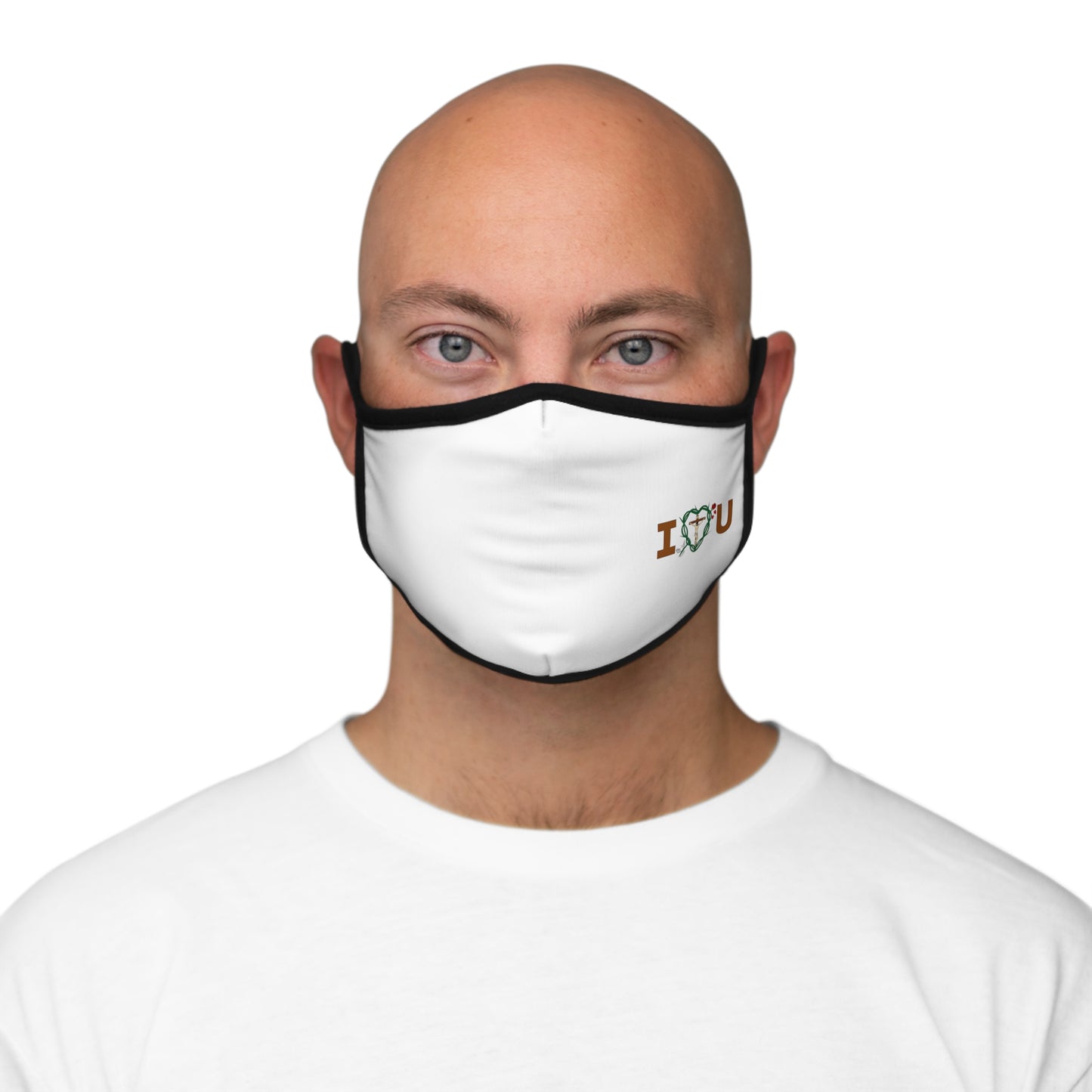 Message of Love Side Fitted Polyester Face Mask