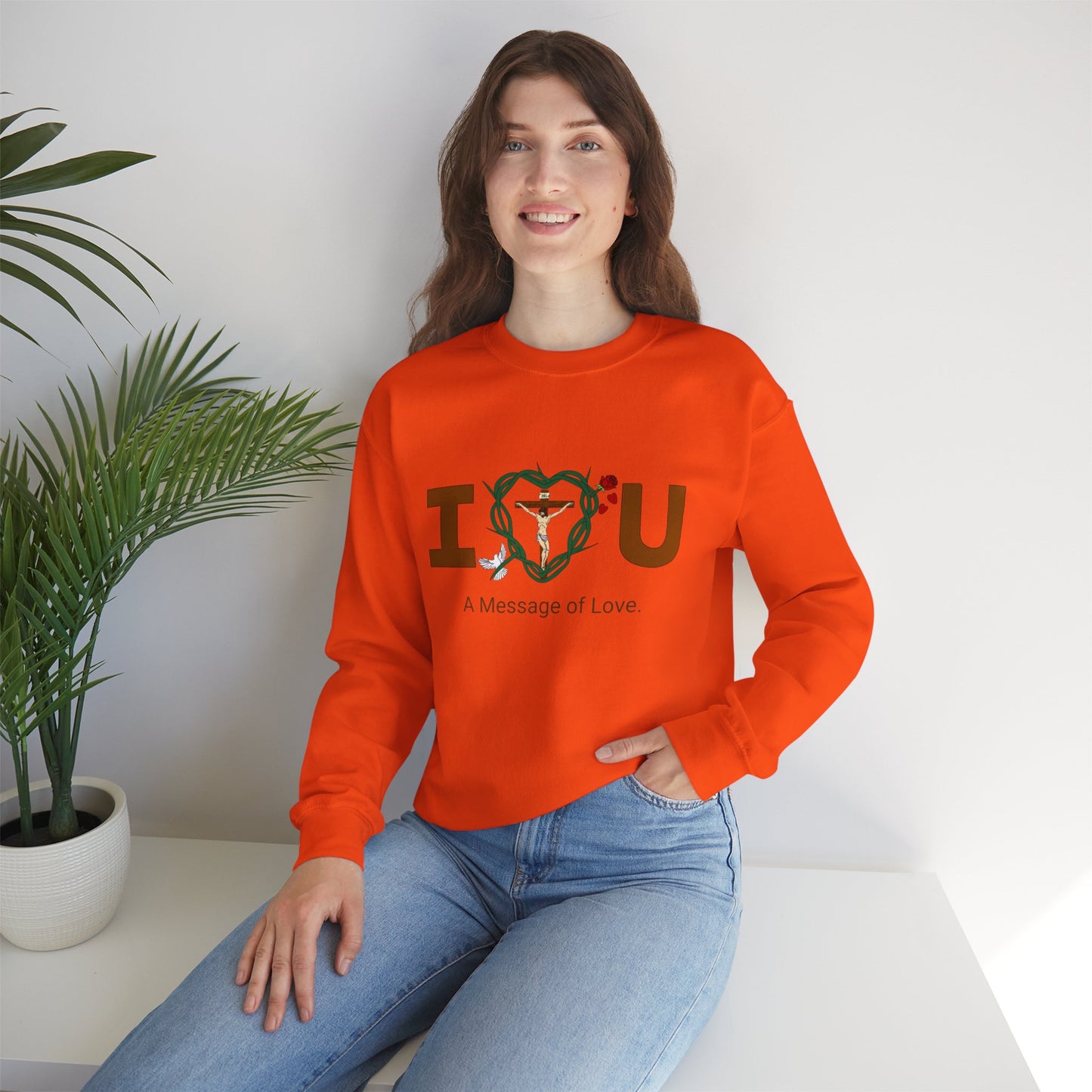 Message of Love, WBT Adult Unisex Heavy Blend™ Crewneck Sweatshirt