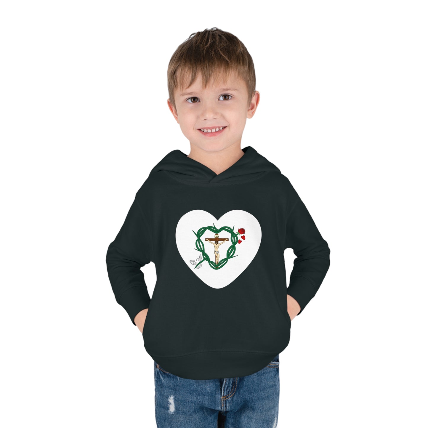 Our Shield Heart, Toddler Pullover Fleece Hoodie