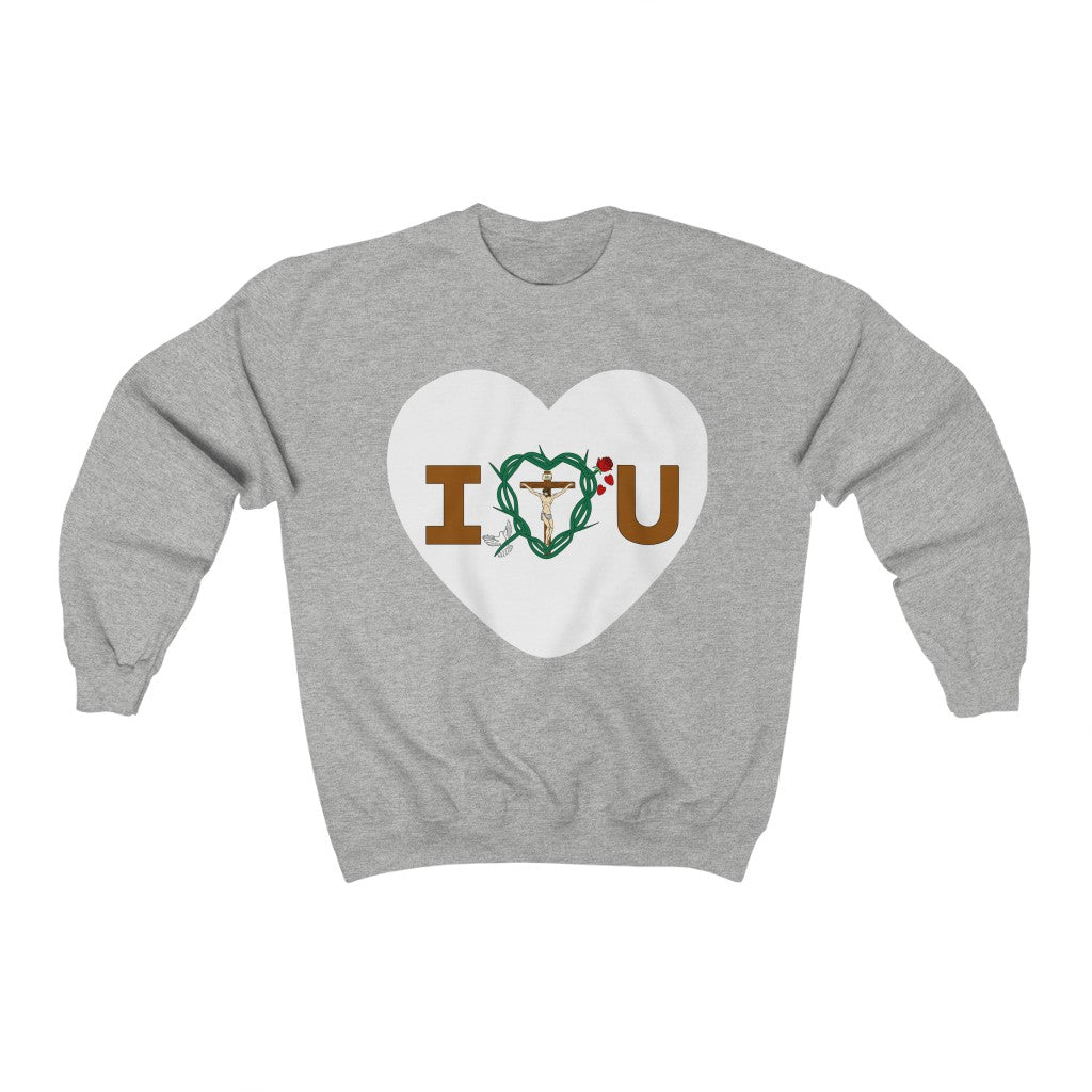 Message of Love, Adult Heart Unisex Heavy Blend™ Crewneck Sweatshirt