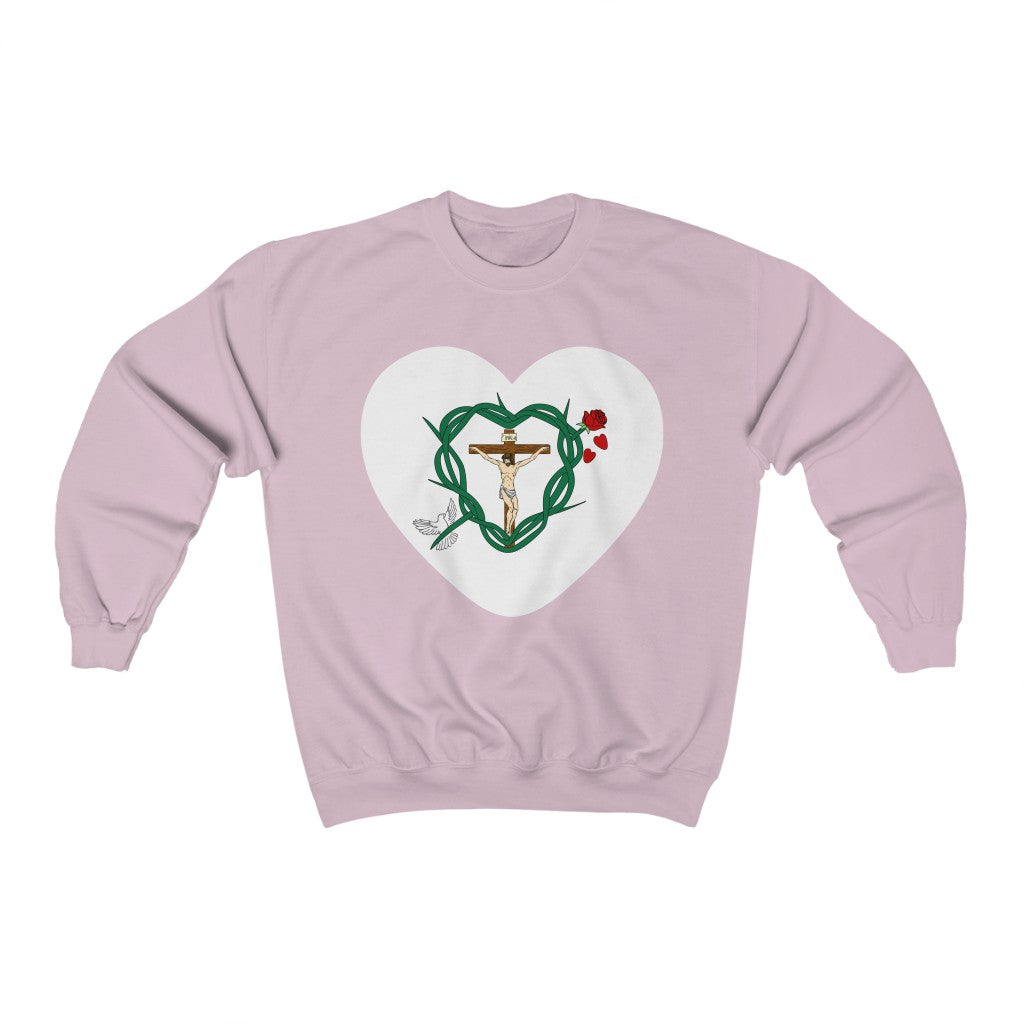 Our Shield, Adult Heart Unisex Heavy Blend™ Crewneck Sweatshirt