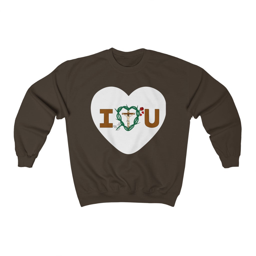 Message of Love, Adult Heart Unisex Heavy Blend™ Crewneck Sweatshirt