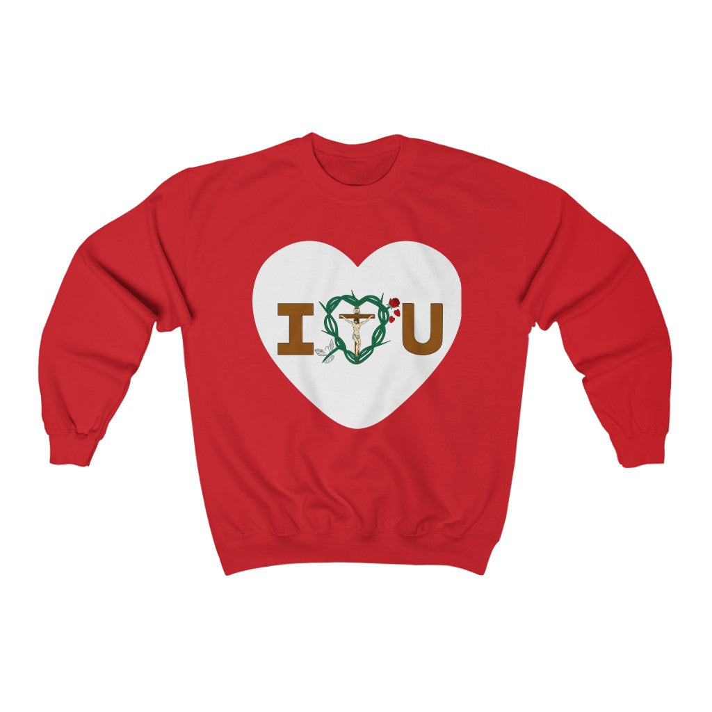 Message of Love, Adult Heart Unisex Heavy Blend™ Crewneck Sweatshirt