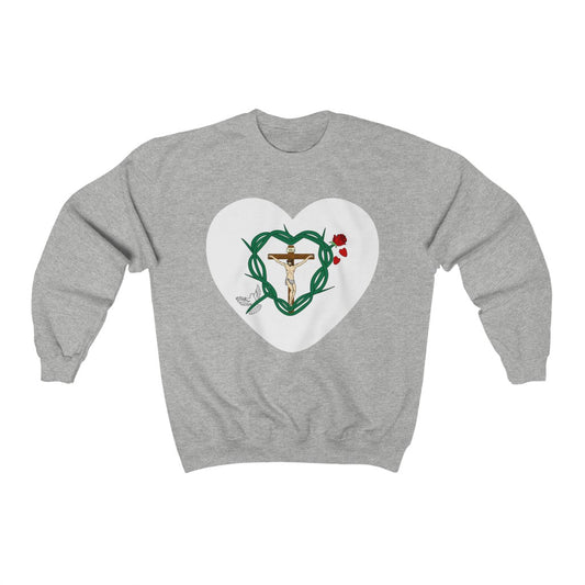 Our Shield, Adult Heart Unisex Heavy Blend™ Crewneck Sweatshirt