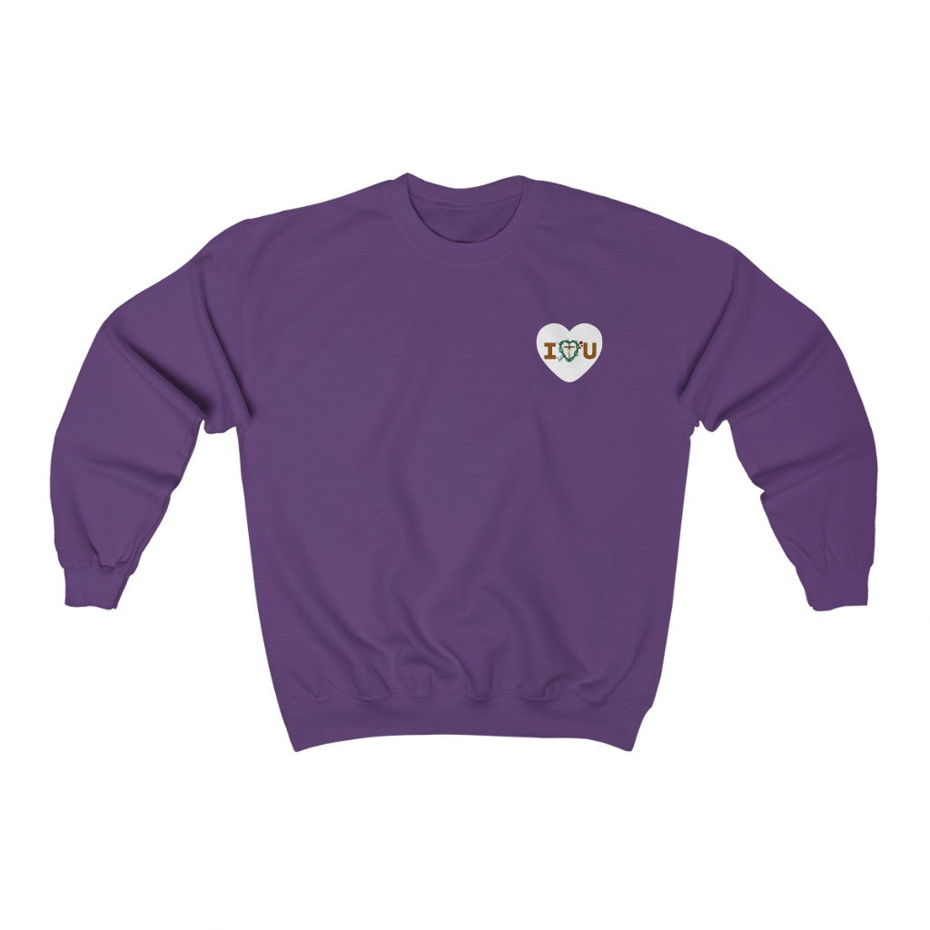 Message of Love, Adult S Heart Unisex Heavy Blend™ Crewneck Sweatshirt