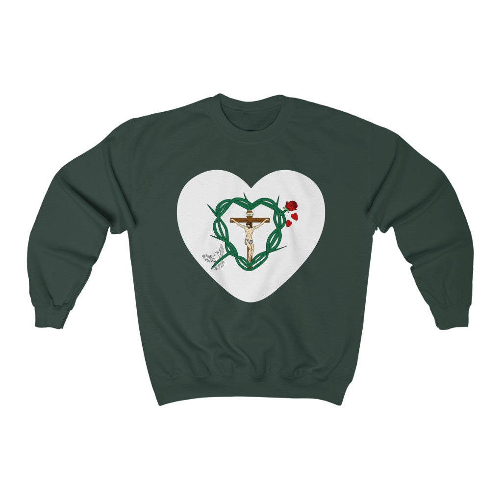 Our Shield, Adult Heart Unisex Heavy Blend™ Crewneck Sweatshirt