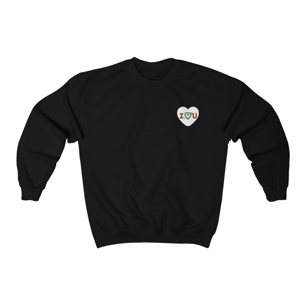 Message of Love, Adult S Heart Unisex Heavy Blend™ Crewneck Sweatshirt