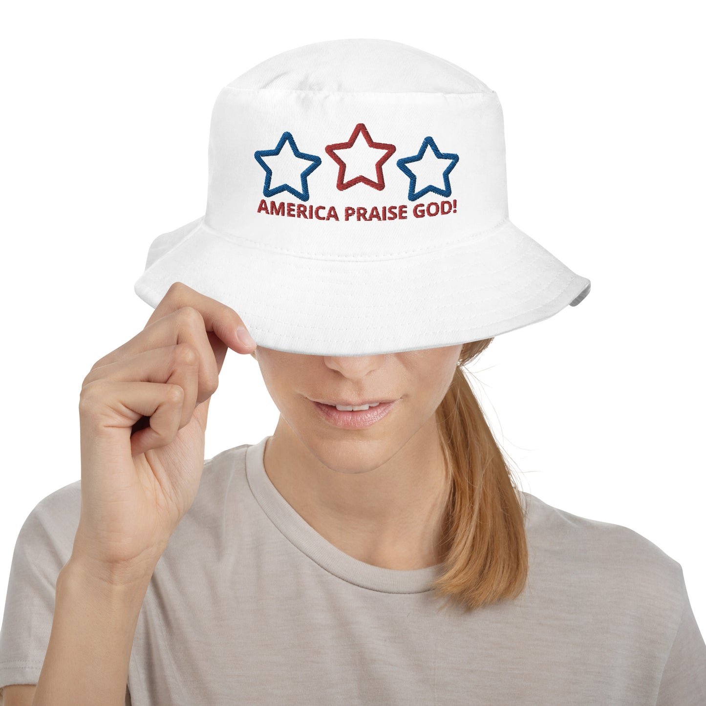 America Praise God! Star Bucket Hat