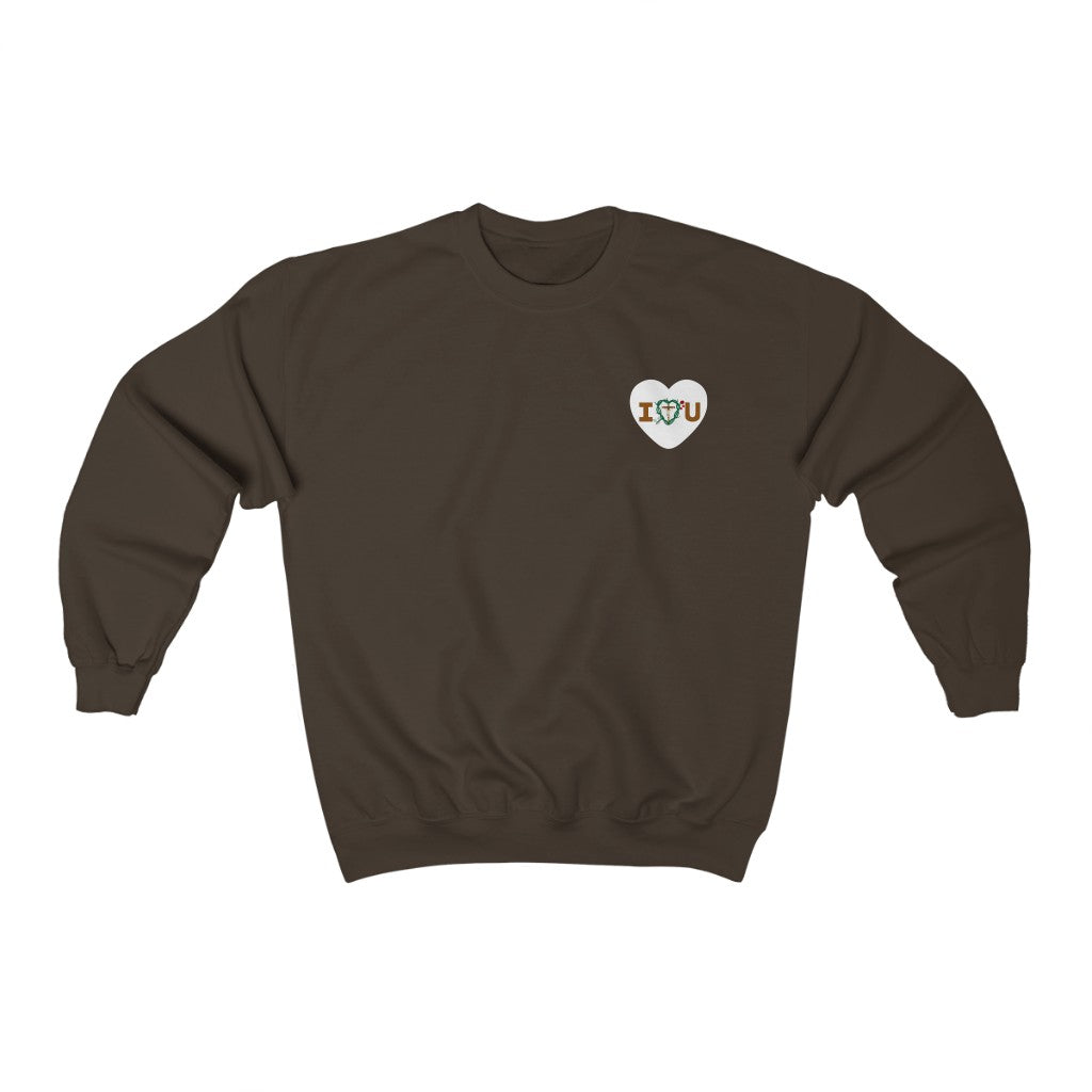 Message of Love, Adult S Heart Unisex Heavy Blend™ Crewneck Sweatshirt